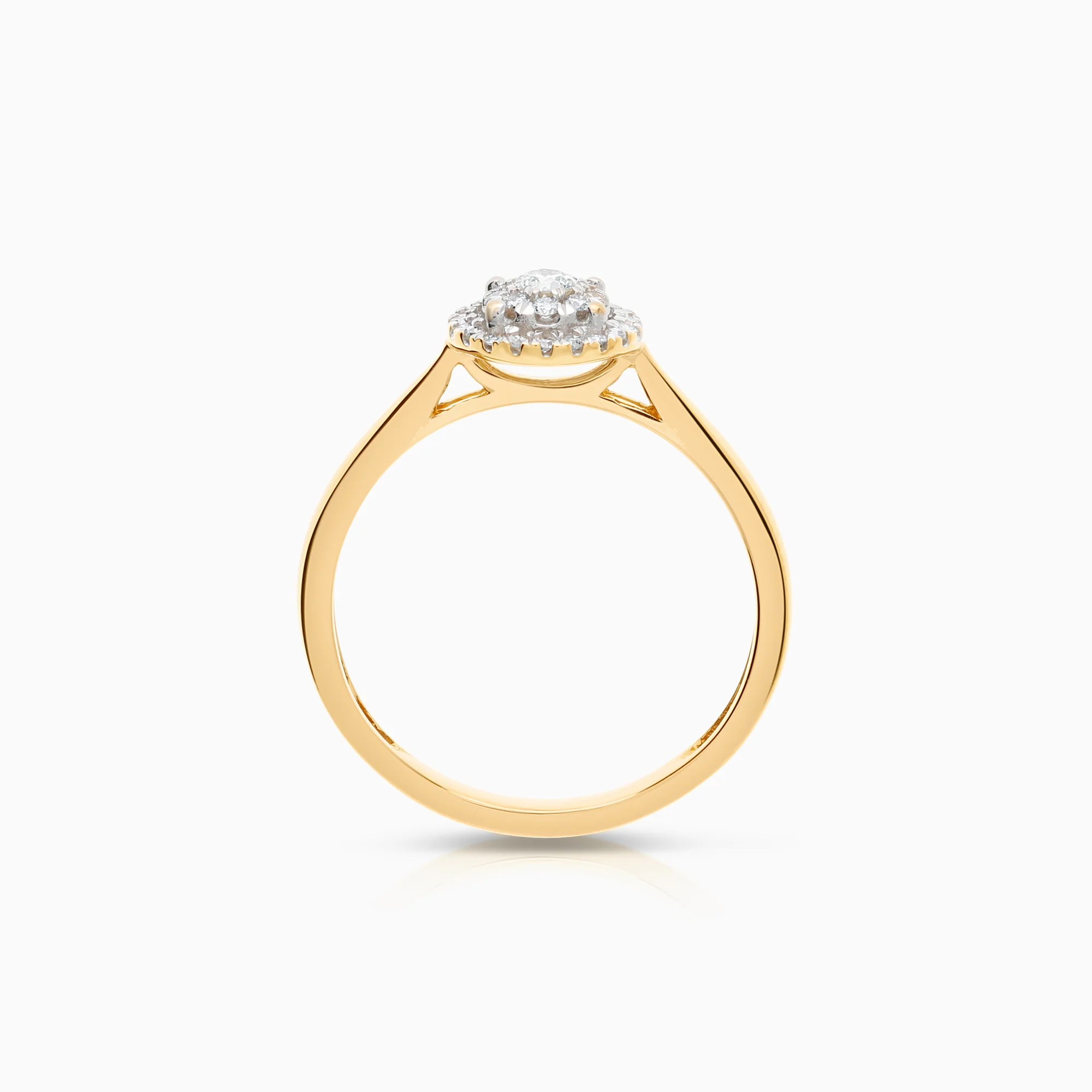 Halo ring 0.20ct 18K gold - Image 2