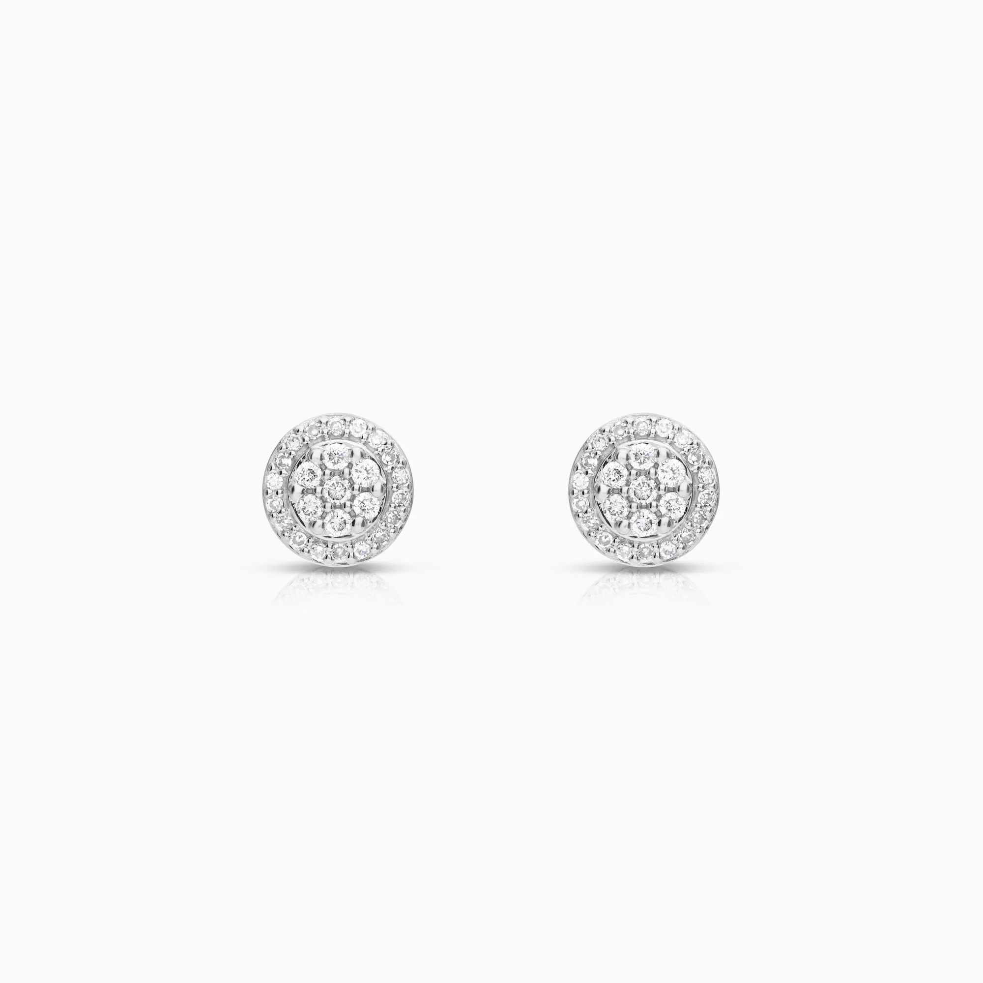 Halo earrings 0.24ct 18K white gold