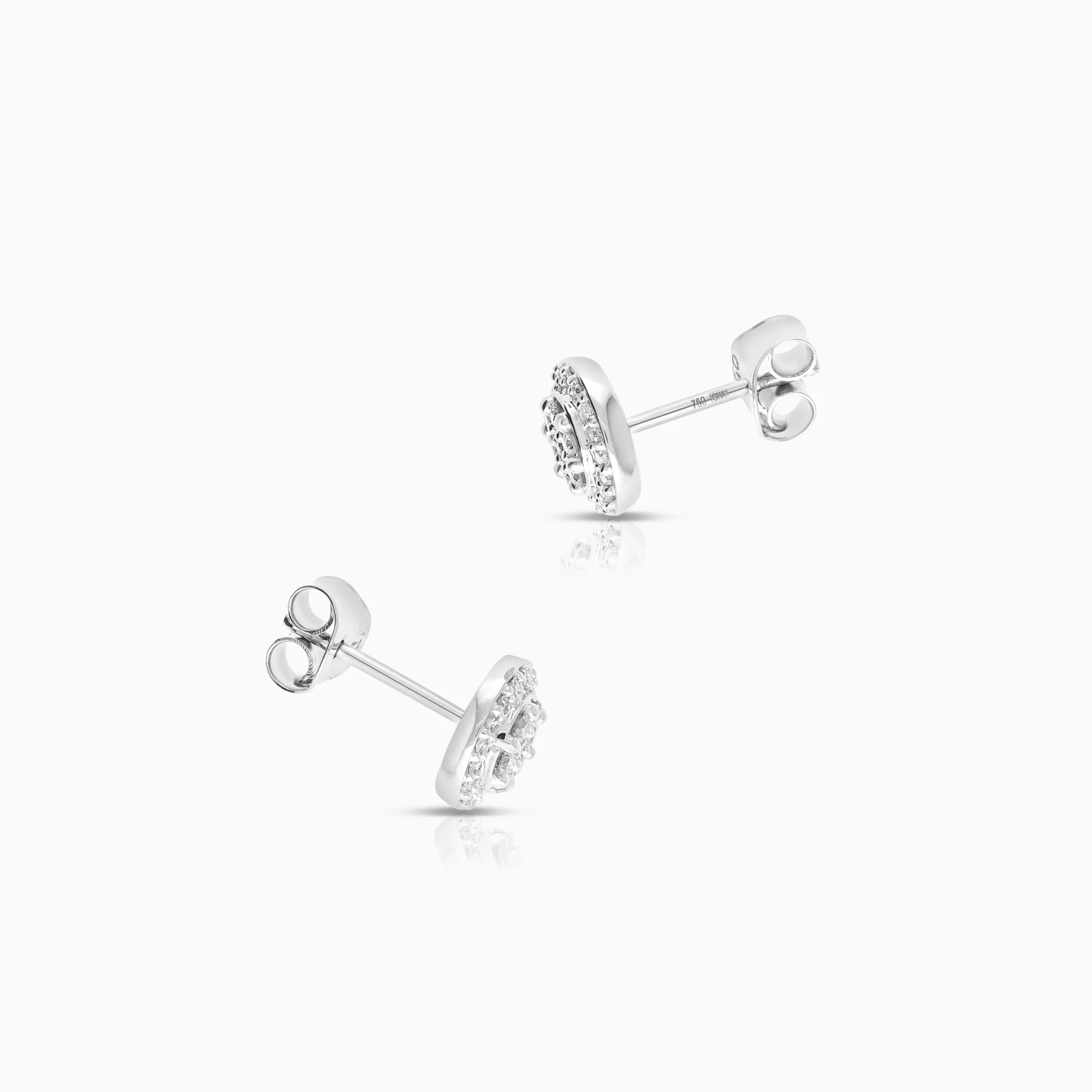 Halo earrings 0.24ct 18K white gold - Image 2