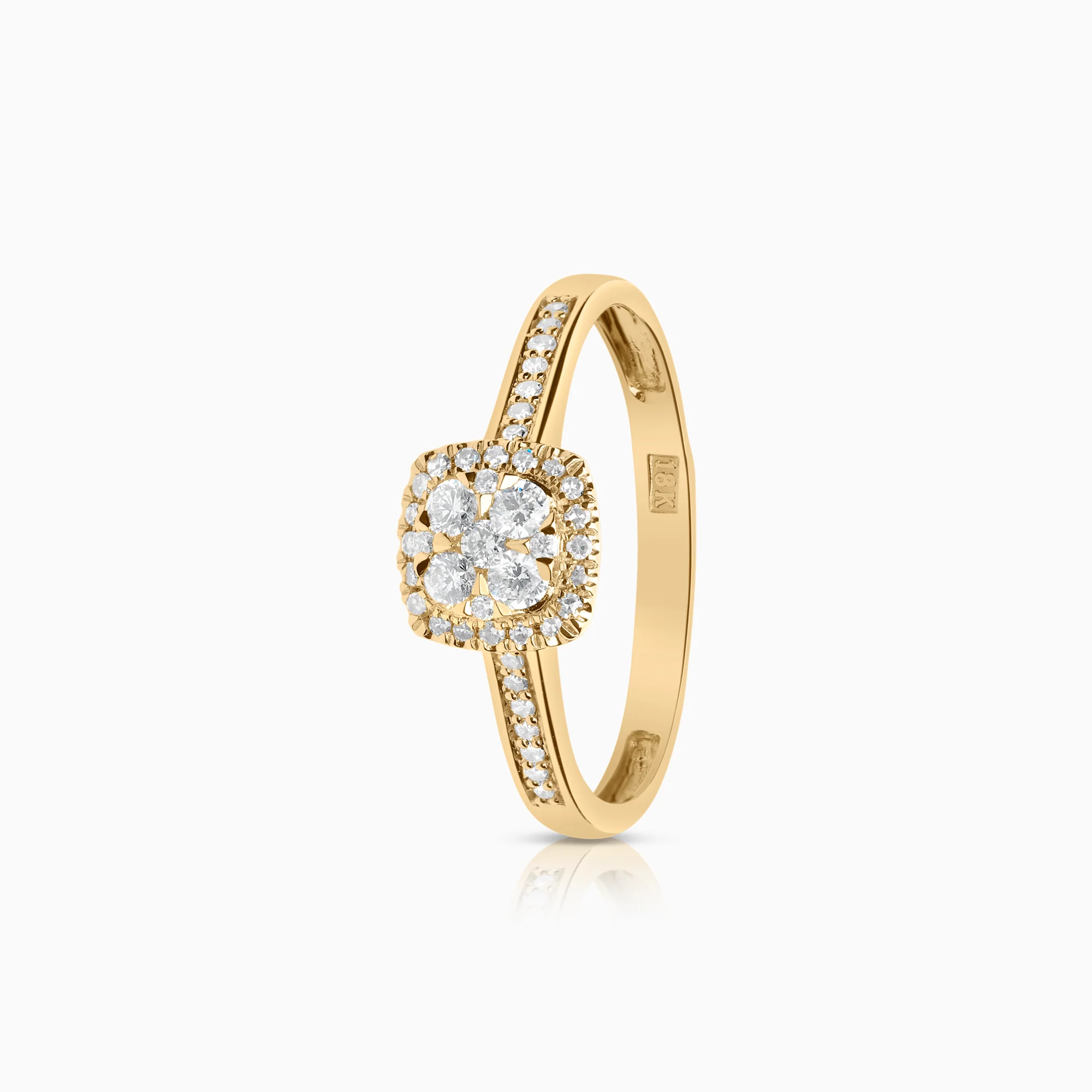Halo ring 0.25ct 18K gold