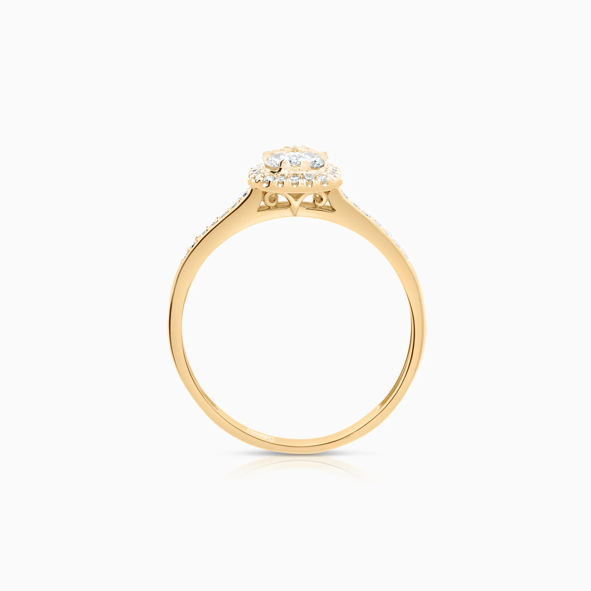 Halo ring 0.25ct 18K gold - Image 2