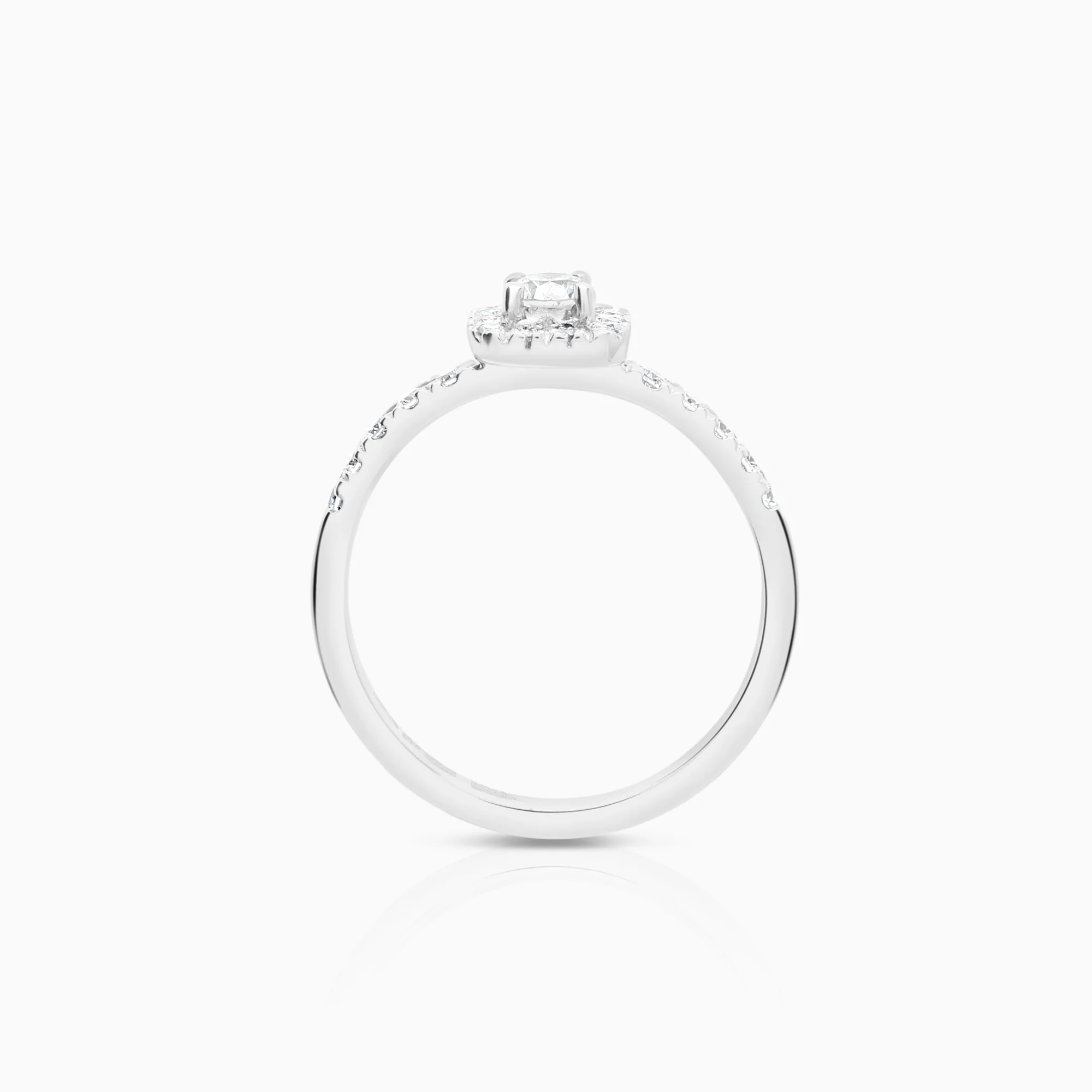 Halo ring 0.25ct 18K white gold - Image 2