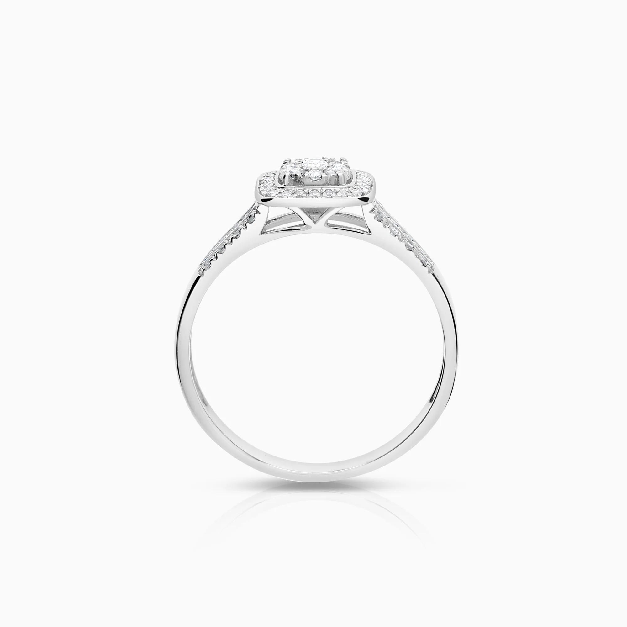 Halo ring 0.25ct 18K white gold - Image 2