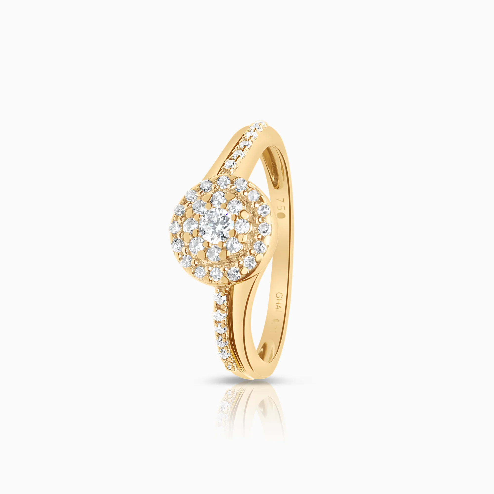 Halo ring 0.27ct 18K gold