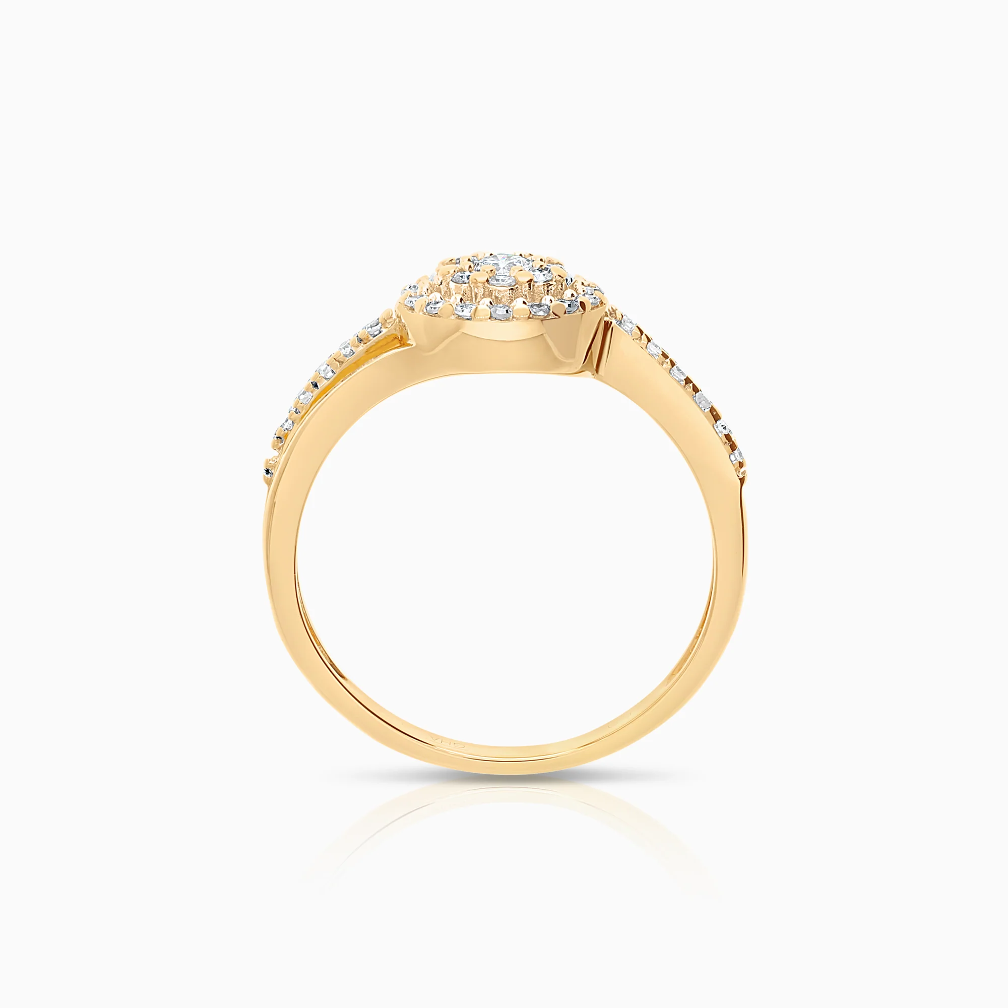 Halo ring 0.27ct 18K gold - Image 2