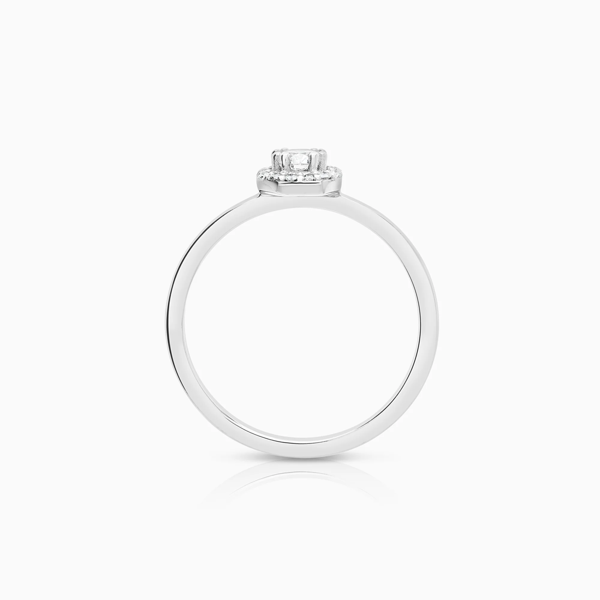 Halo ring 0.27ct 18K white gold - Image 2