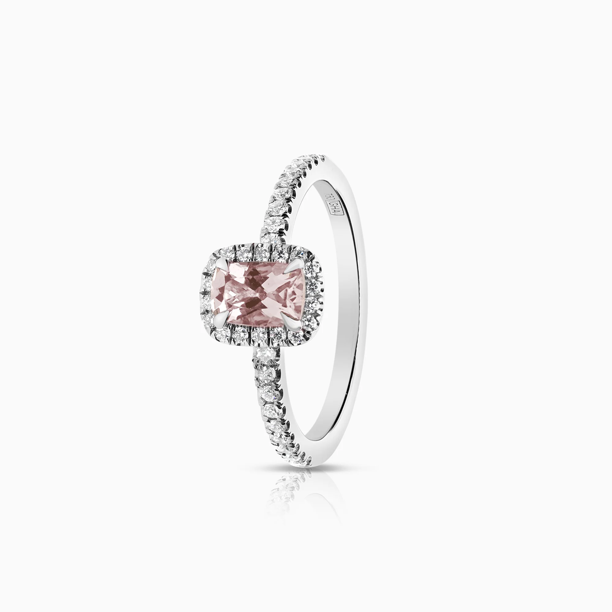 Halo ring 0.27ct 18K white gold