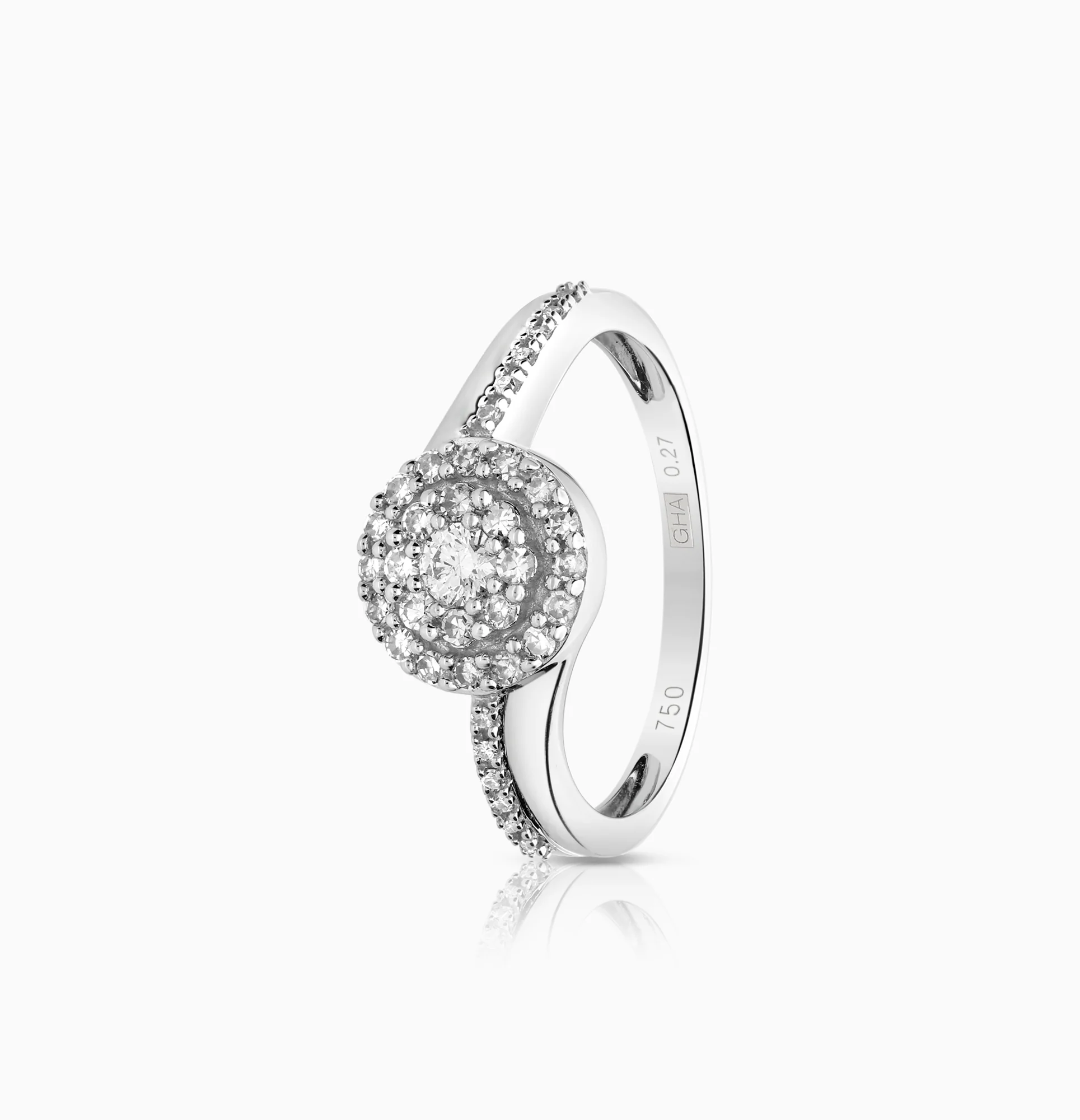 Halo ring 0.27ct 18K white gold