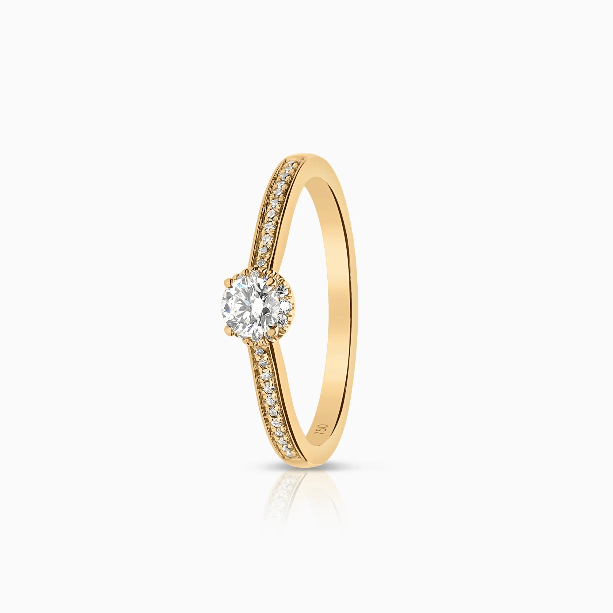 Halo ring 0.29ct 18K gold