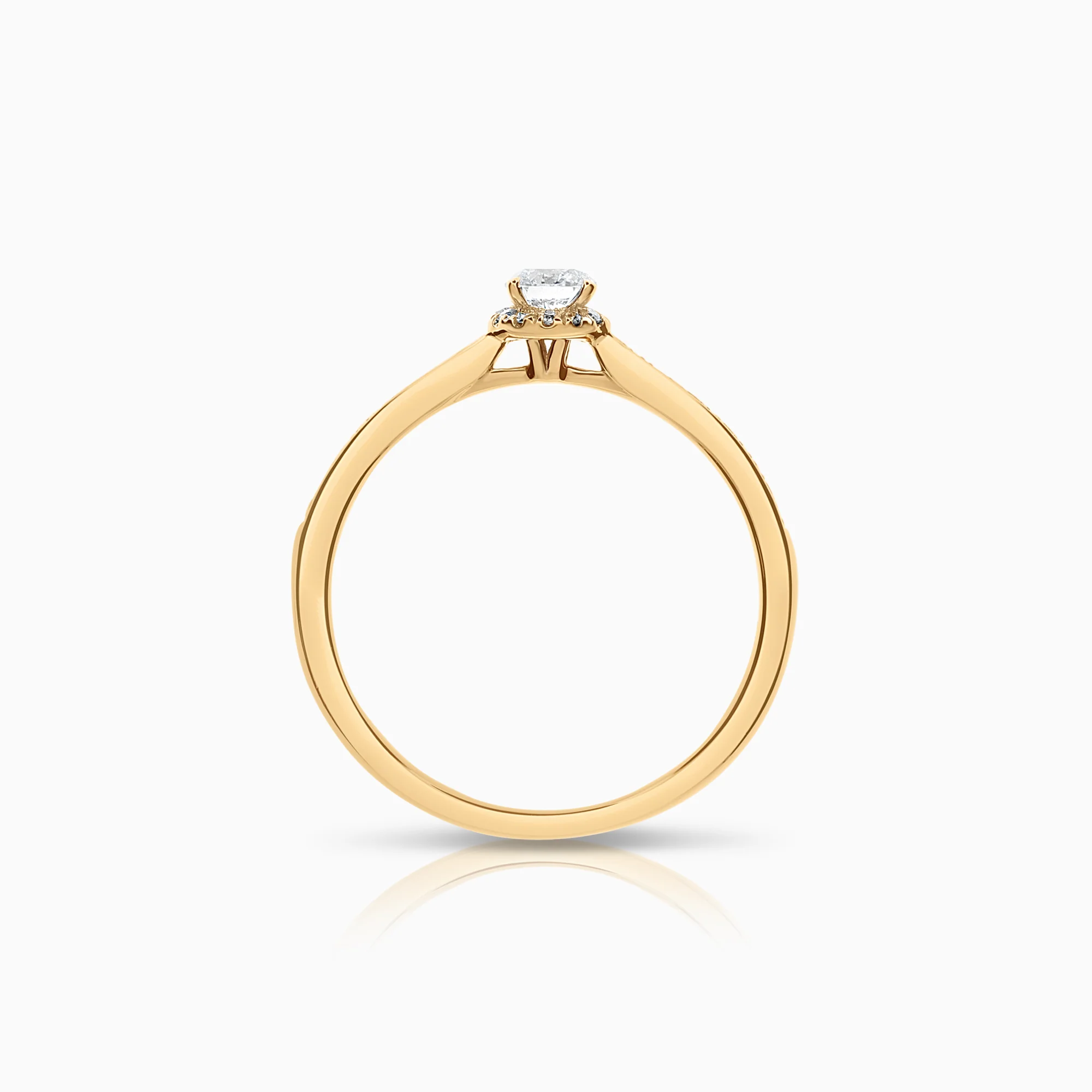 Halo ring 0.29ct 18K gold - Image 2