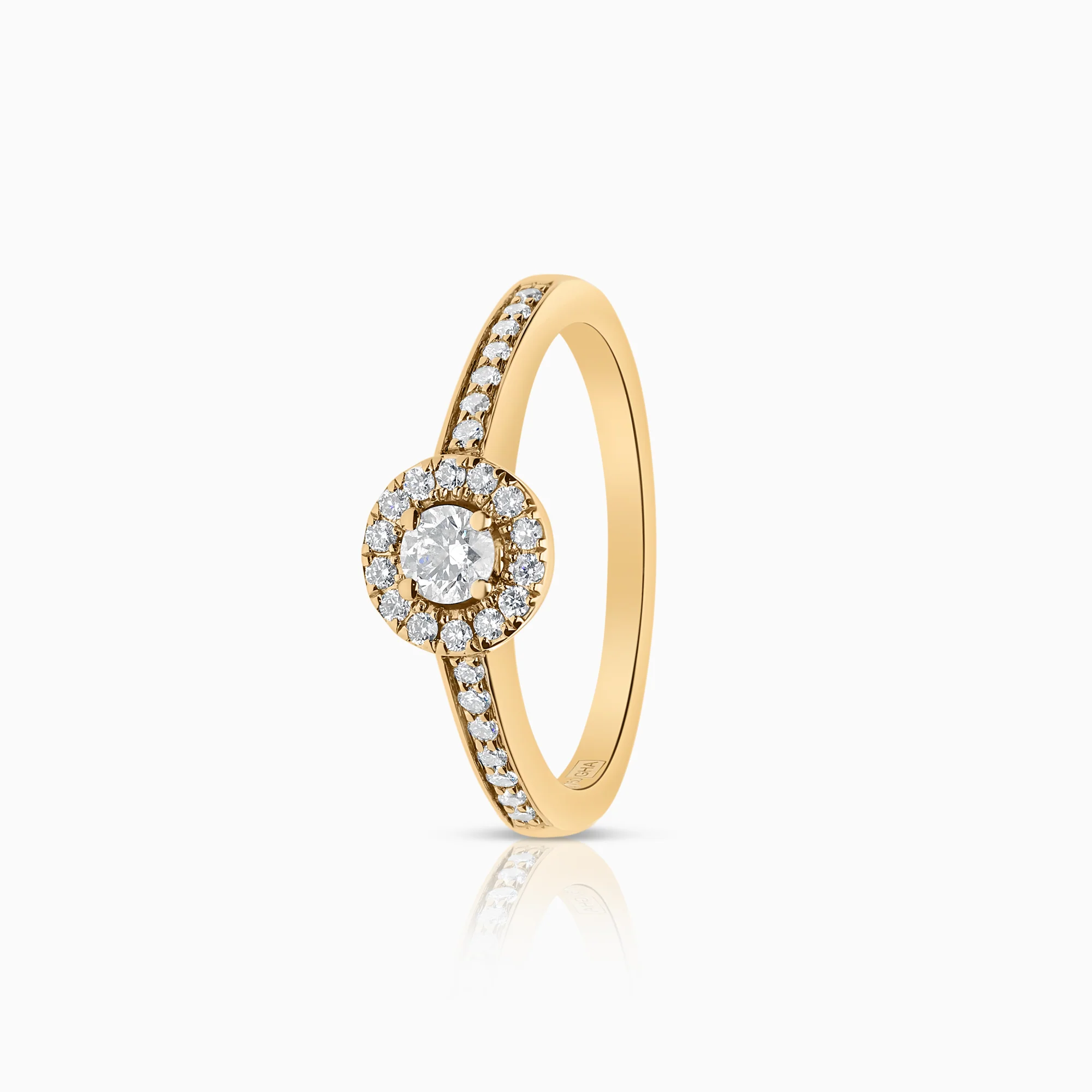 Halo ring 0.30ct 18K gold