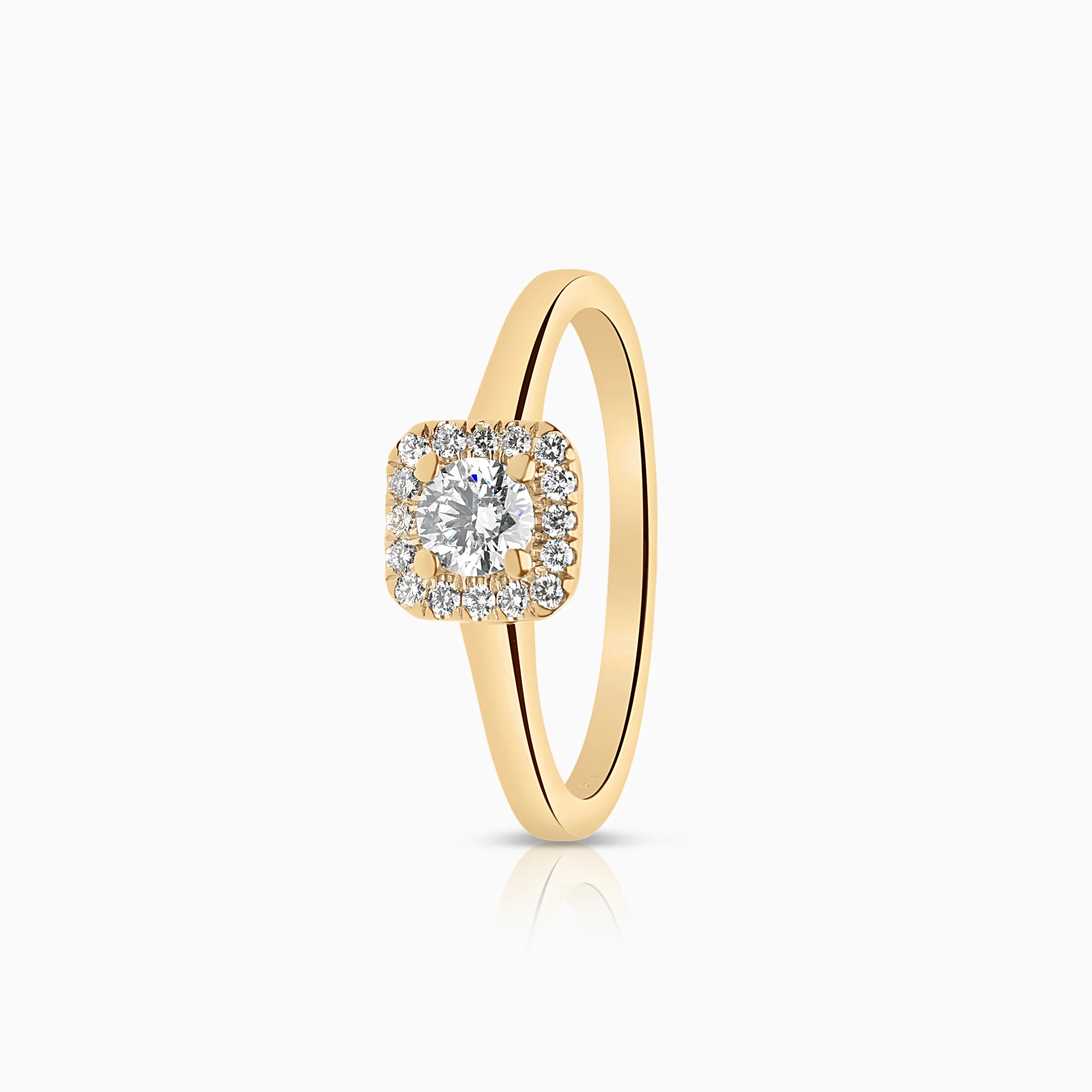Halo ring 0.35 ct 18K gold