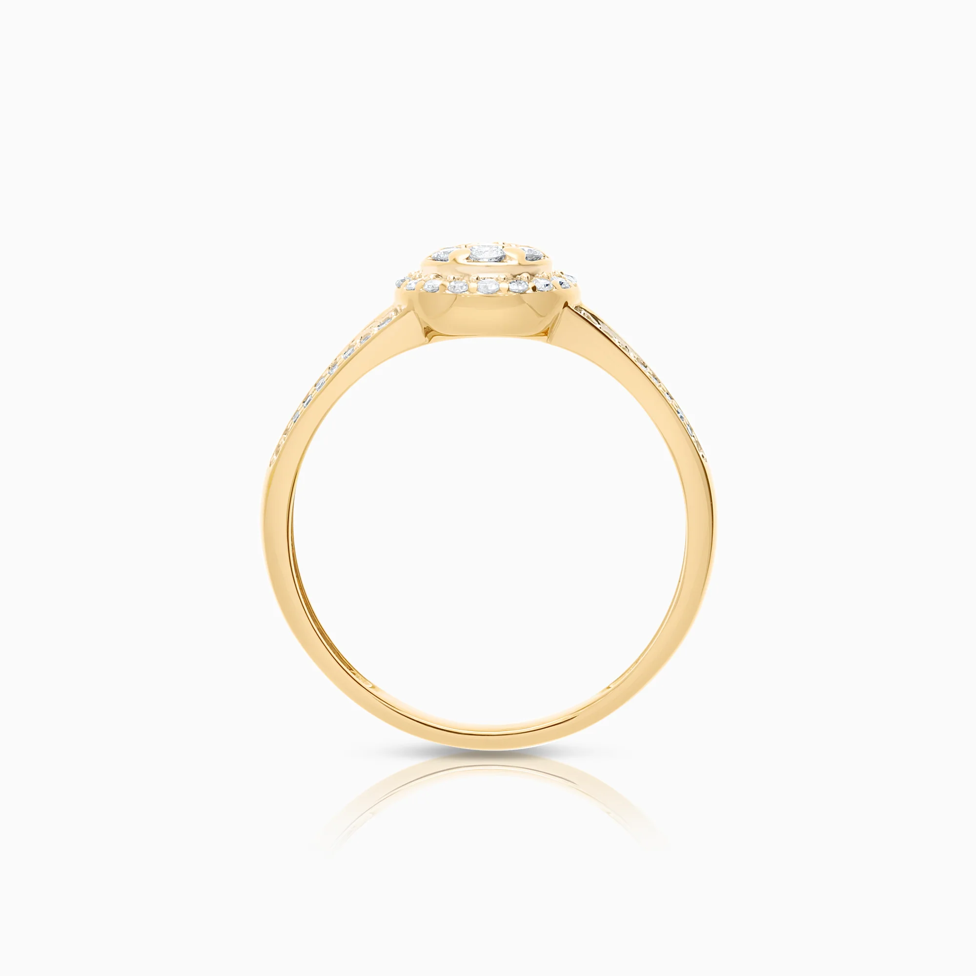 Halo ring 0.35ct 18K gold - Image 2