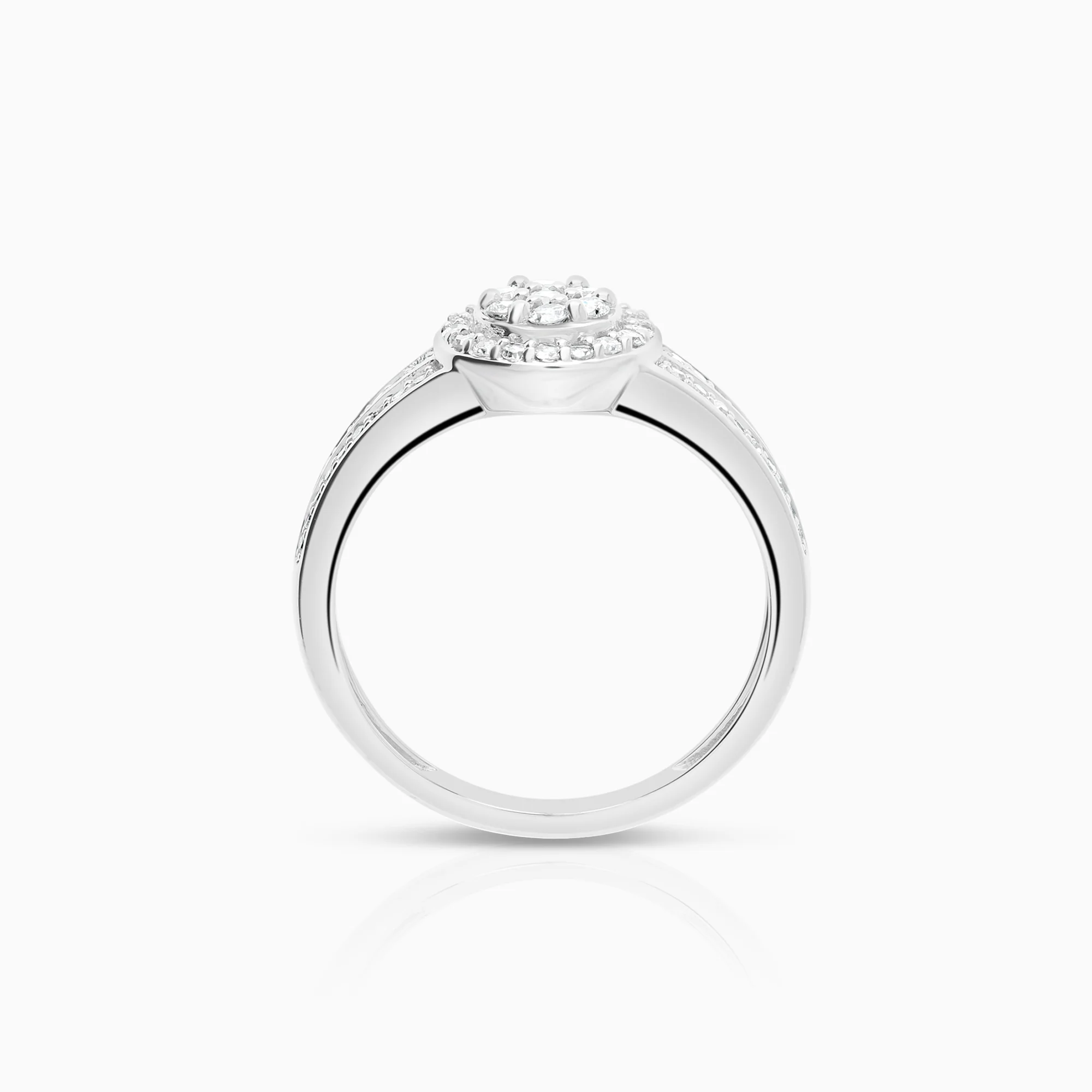 Halo ring 0.35ct 18K white gold - Image 2