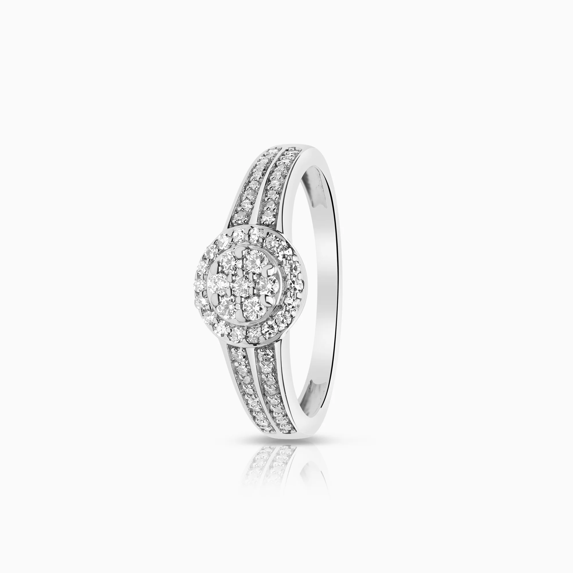 Halo ring 0.35ct 18K white gold