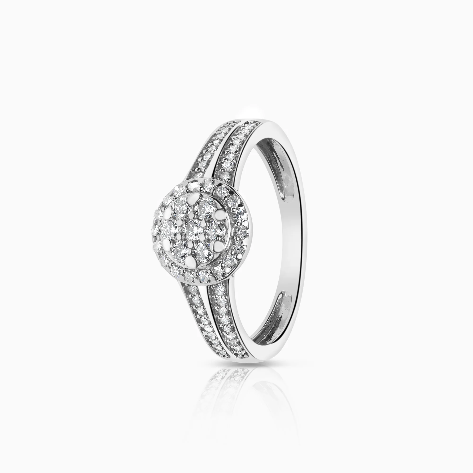Halo ring 0.35ct 18K white gold