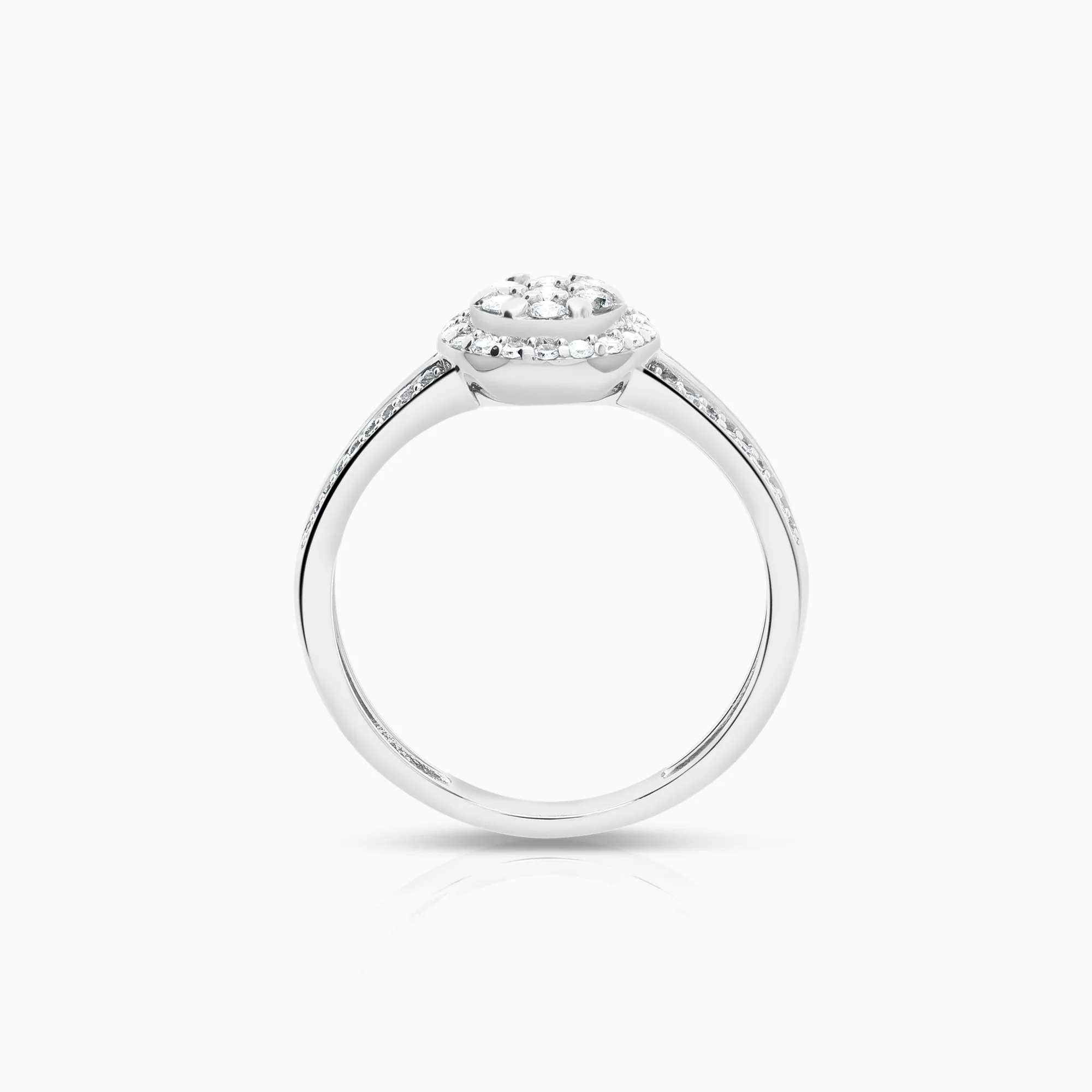 Halo ring 0.35ct 18K white gold - Image 2