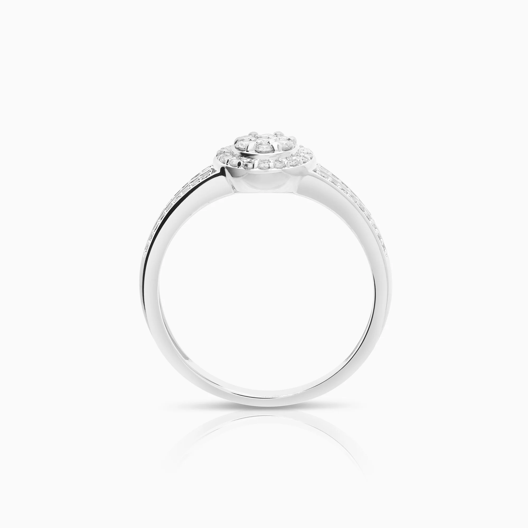 Halo ring 0.35ct 18K white gold - Image 2