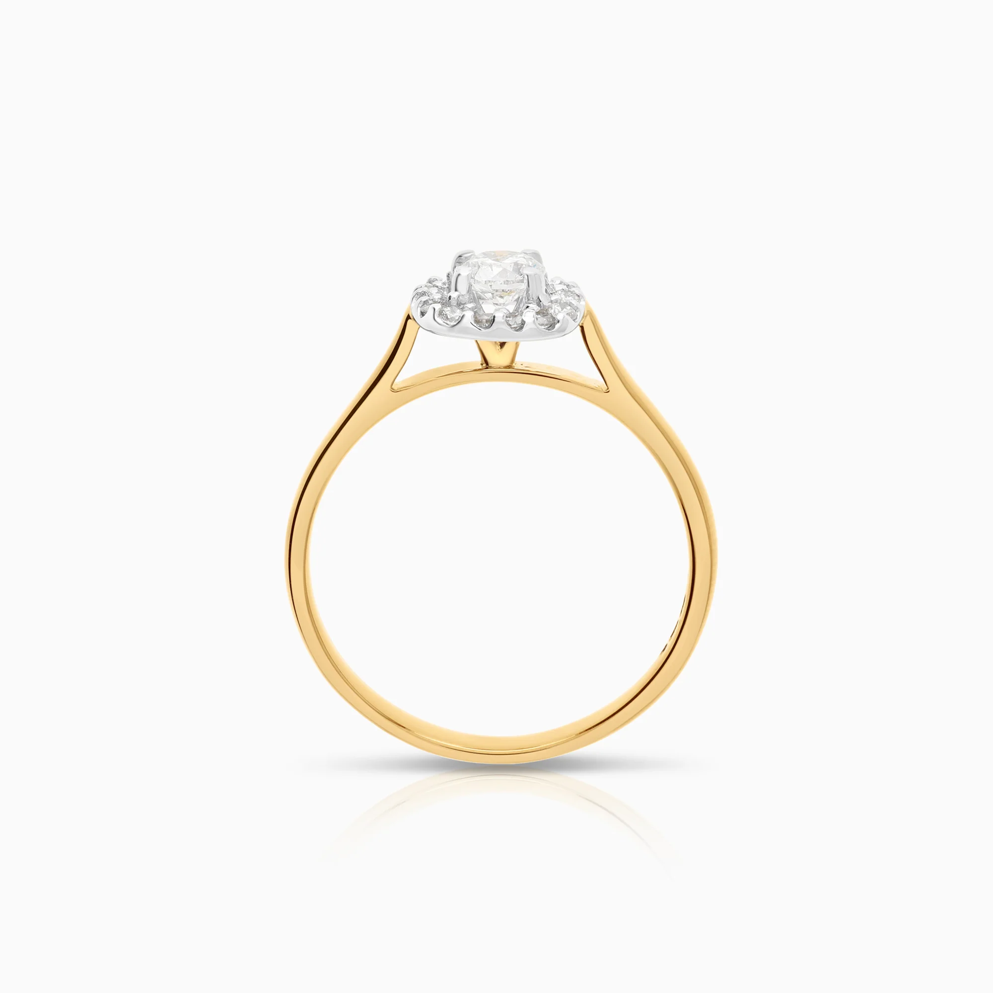 Halo ring lab-grown diamonds 0.39ct 18K gold - Image 2