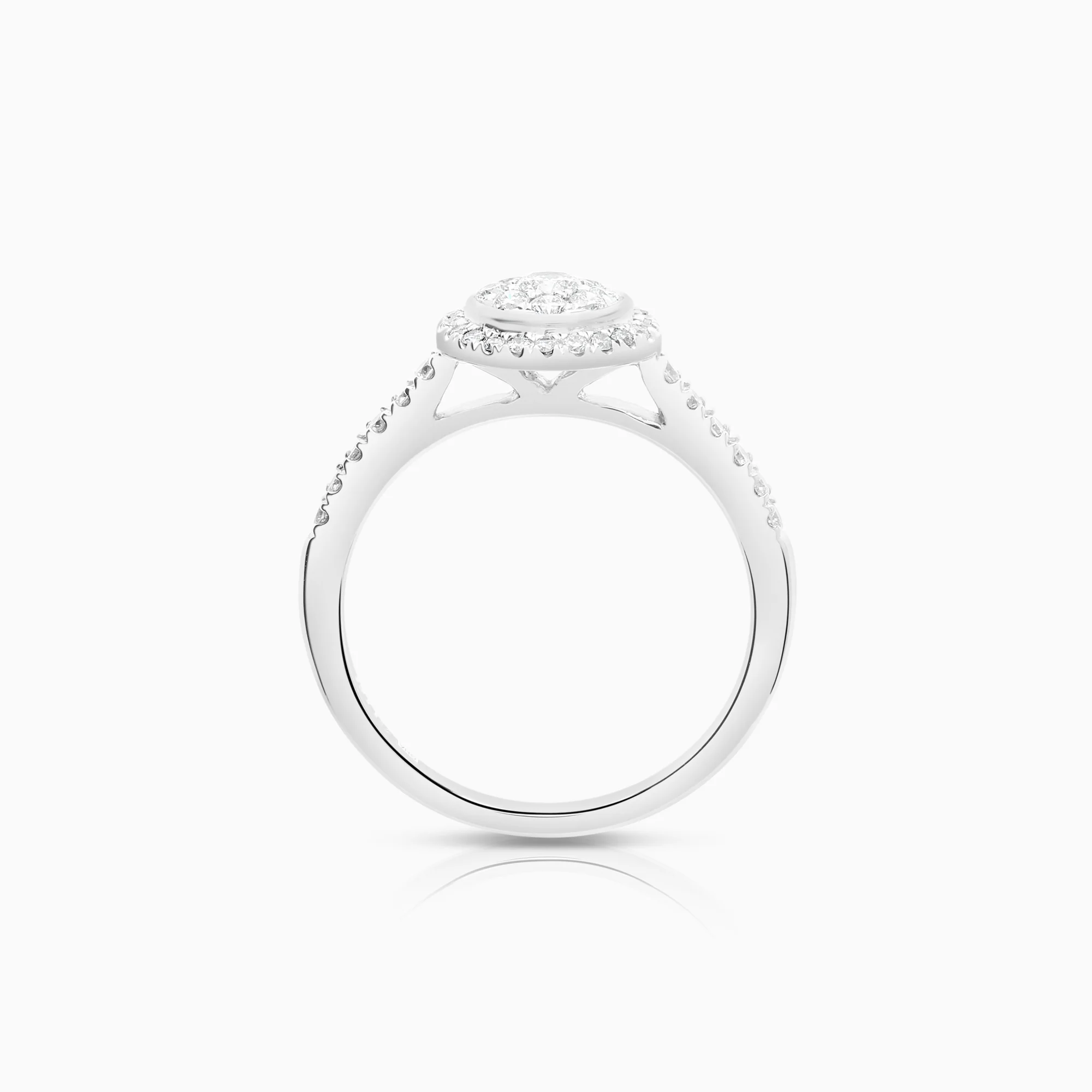 Halo ring 0.39ct 18K white gold - Image 2