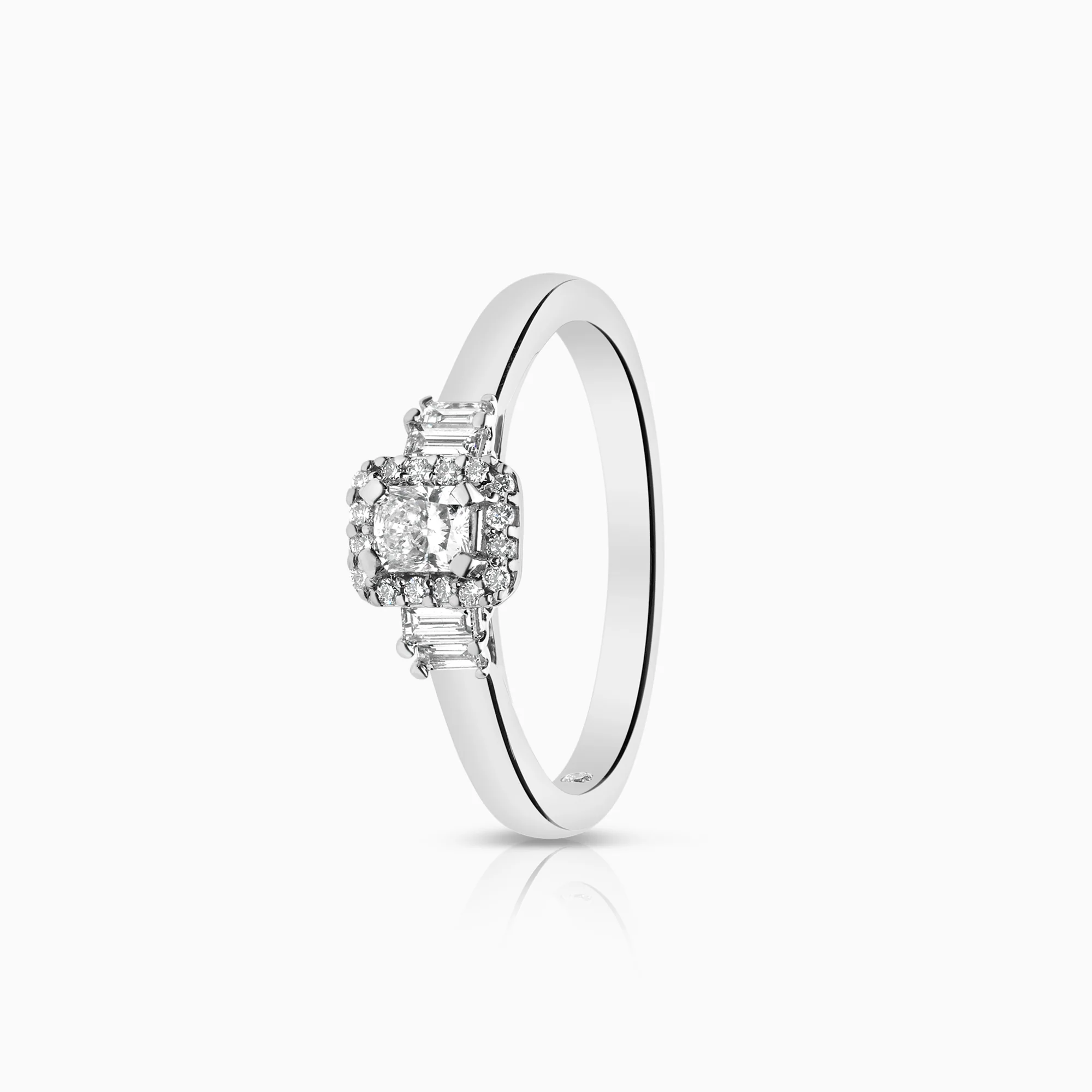 Halo ring 0.40ct 18K white gold