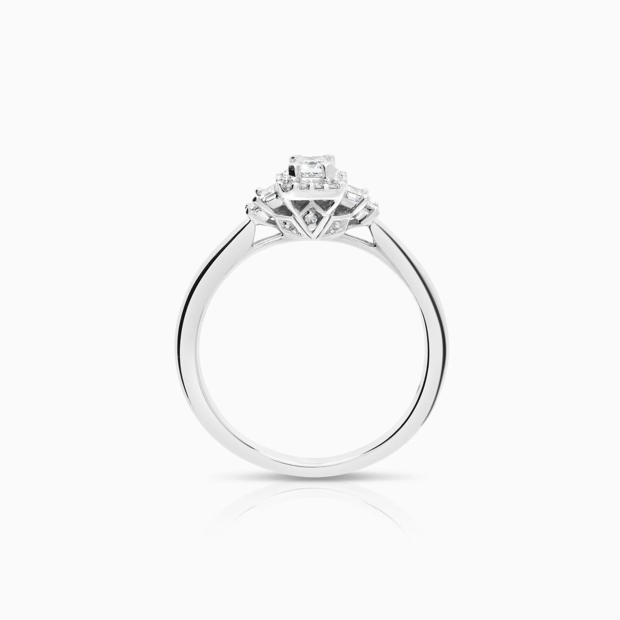 Halo ring 0.40ct 18K white gold - Image 2