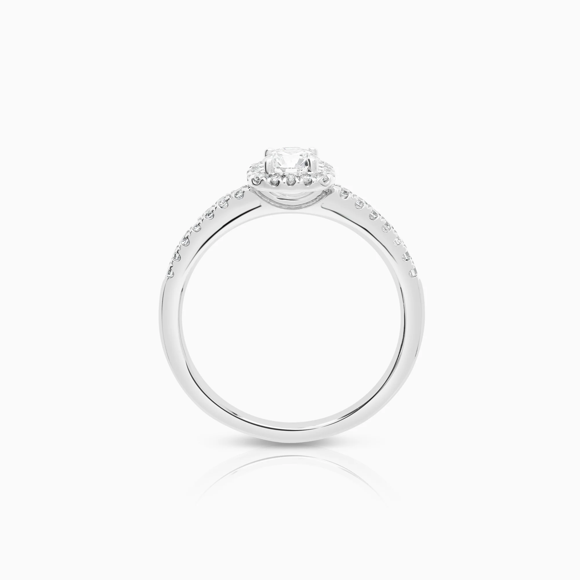 Halo ring 0.48ct lab-grown diamonds 18K white gold - Image 2