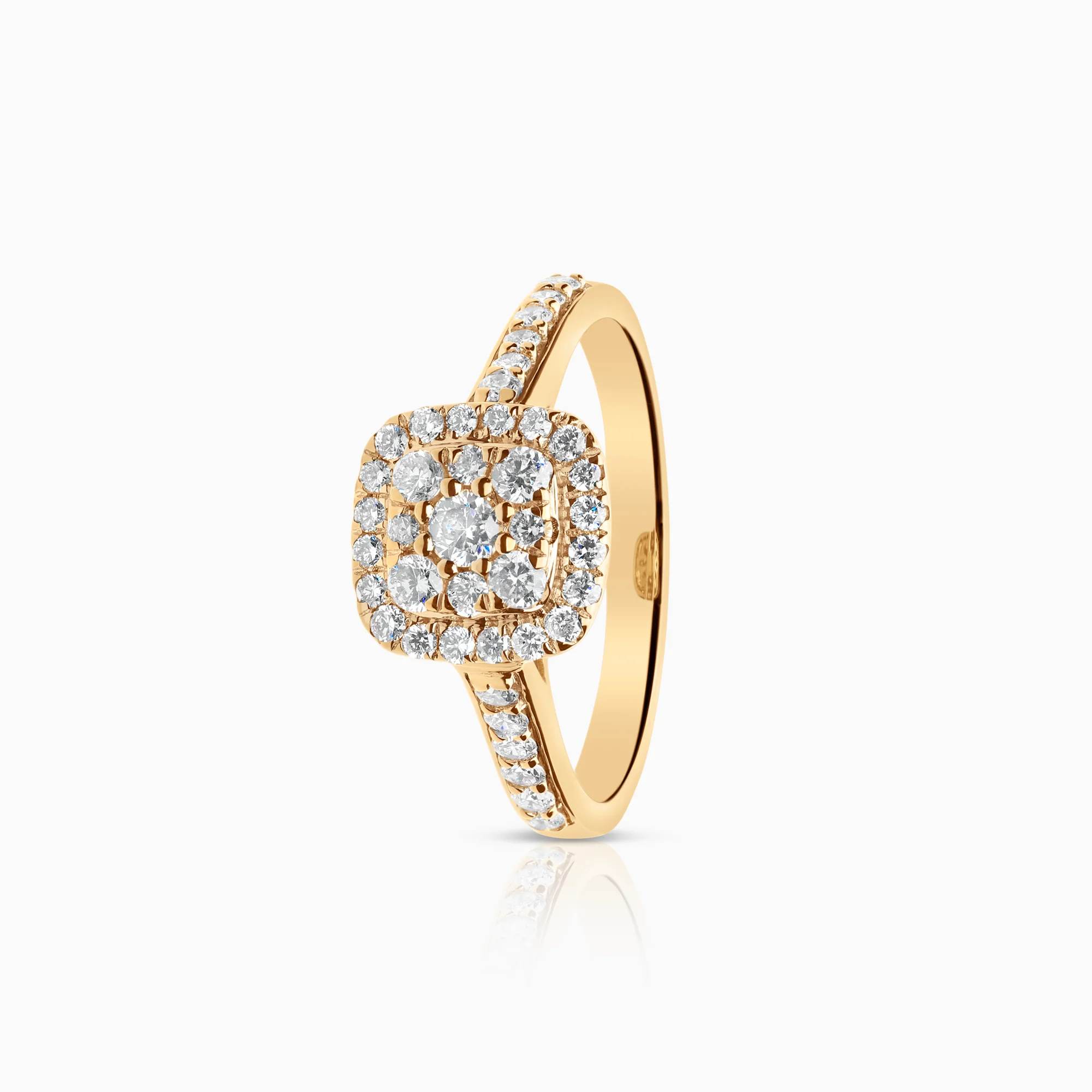 Halo ring 0.49ct 18K gold