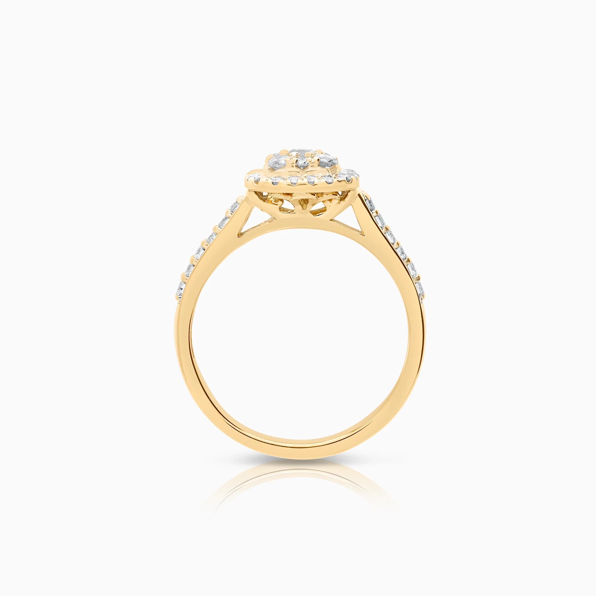 Halo ring 0.49ct 18K gold - Image 2