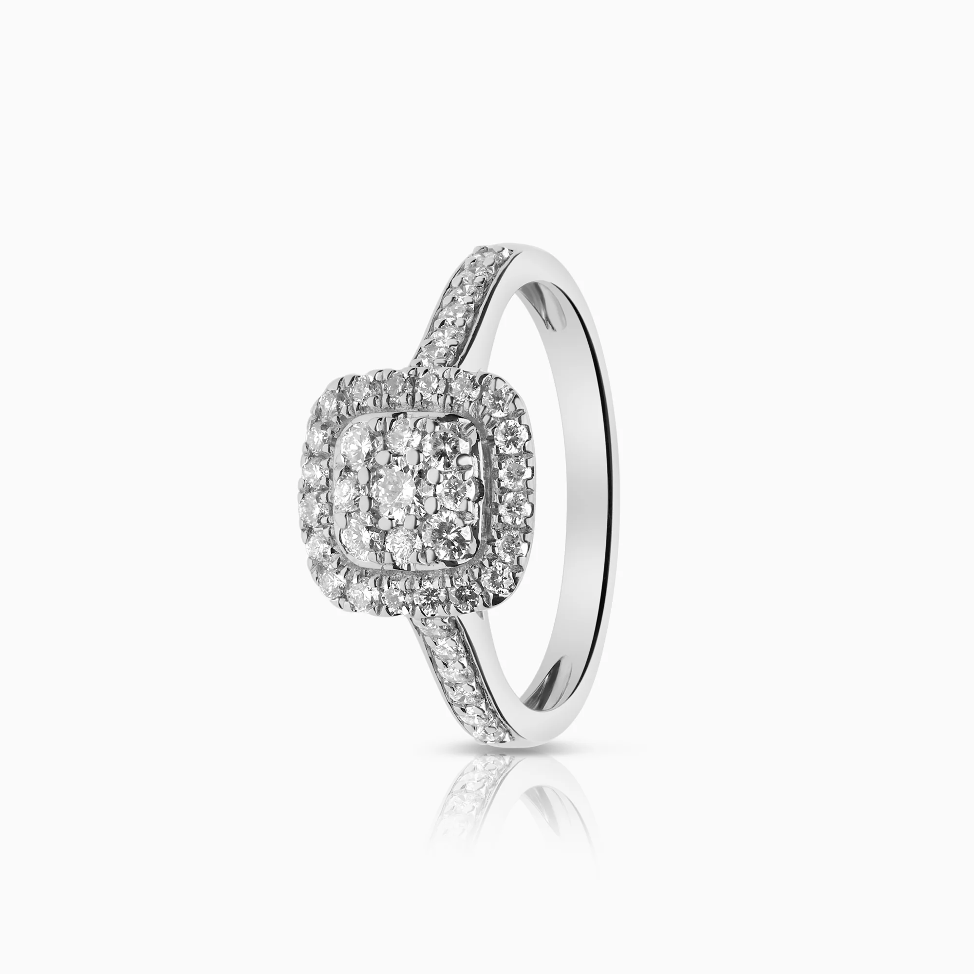 Halo ring 0.49ct 18K white gold