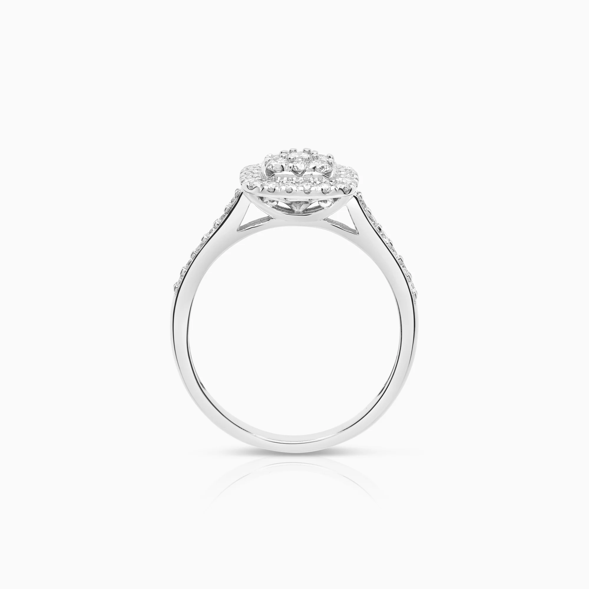 Halo ring 0.49ct 18K white gold - Image 2