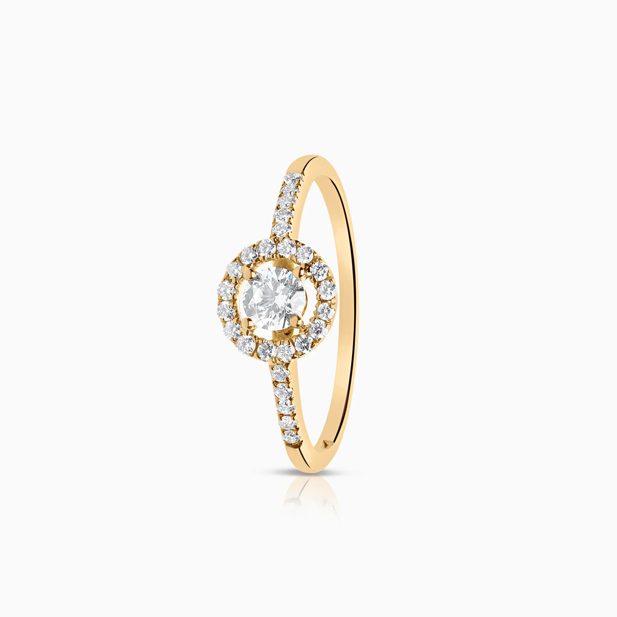 Halo ring 0.50ct 18K gold