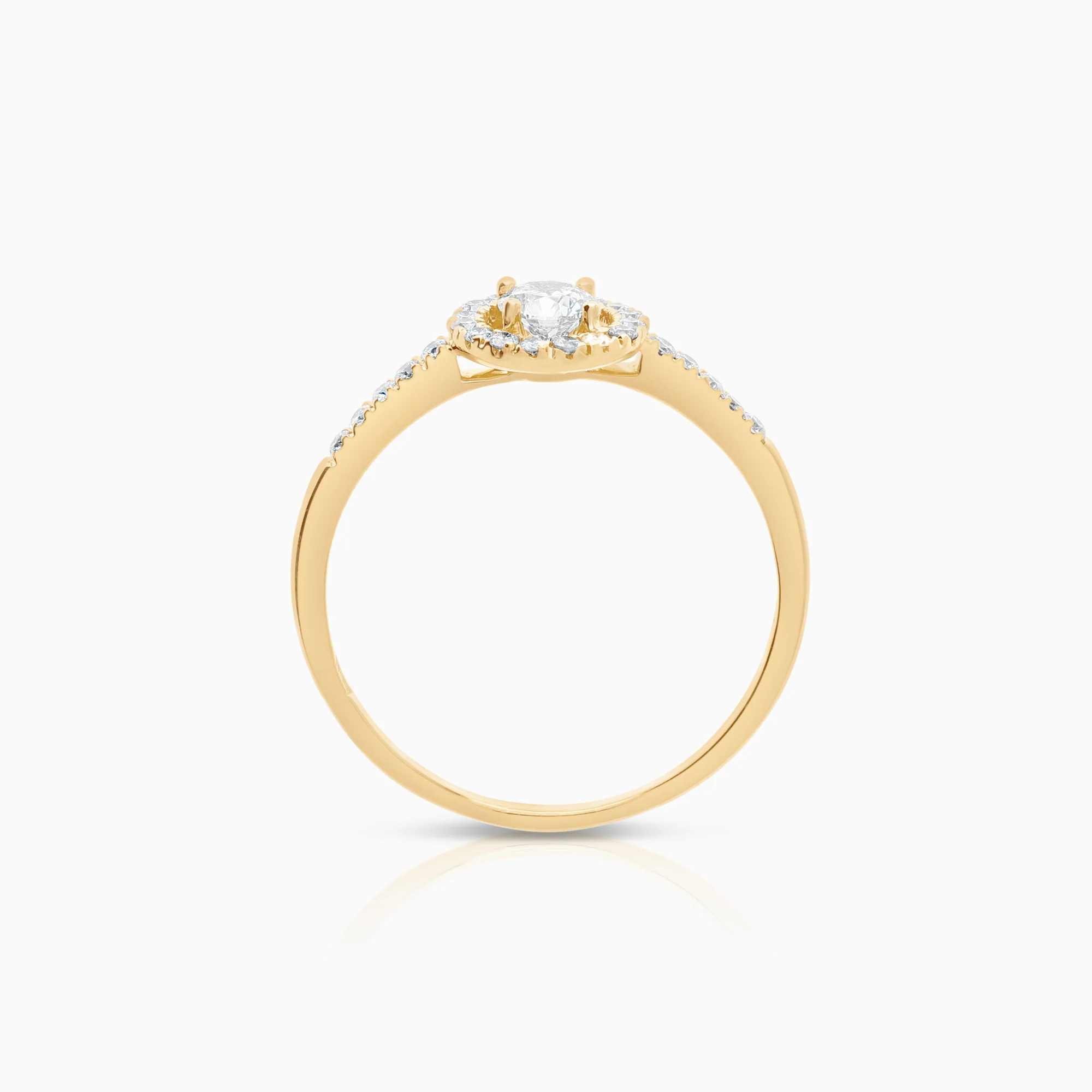 Halo ring 0.50ct 18K gold - Image 2