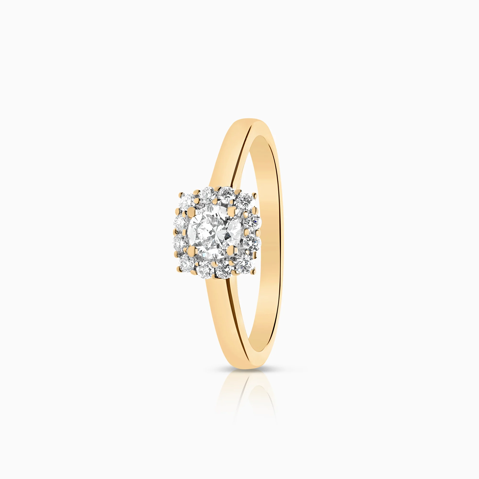 Halo ring 0.55ct 18K gold