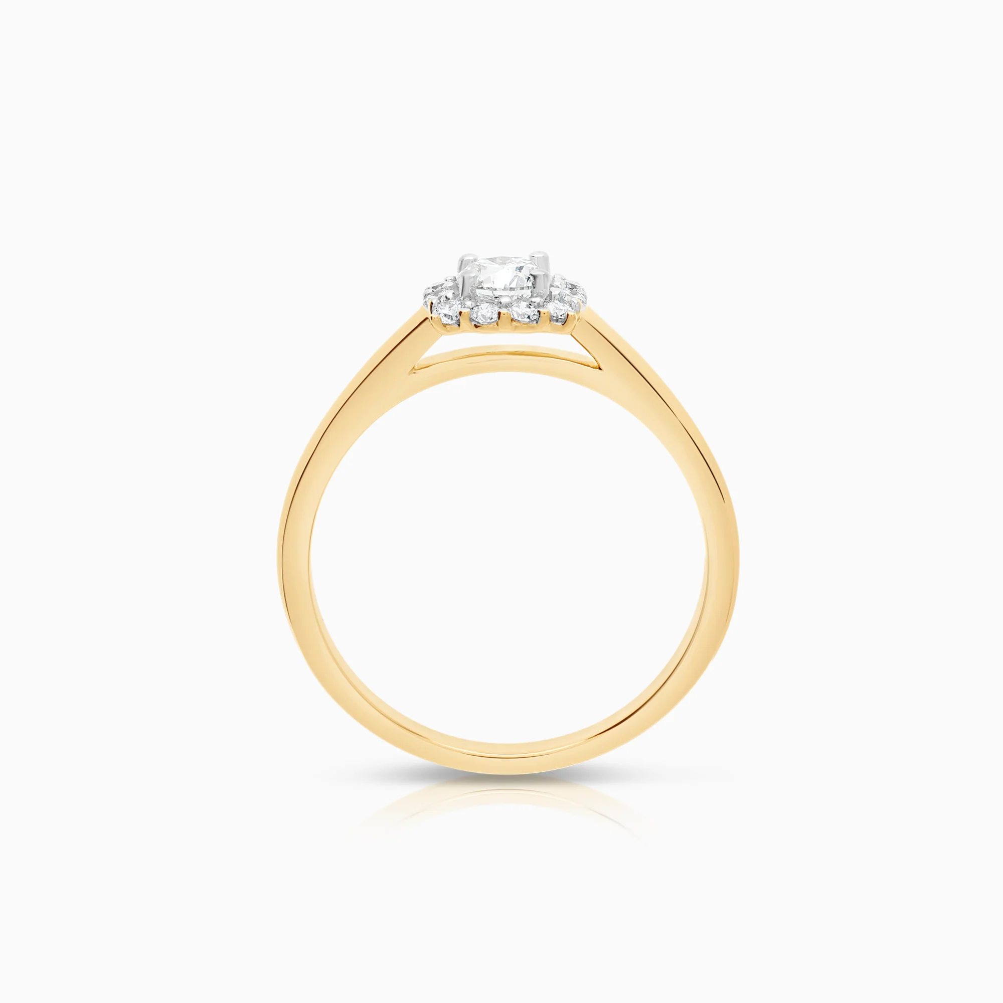 Halo ring 0.55ct 18K gold - Image 2