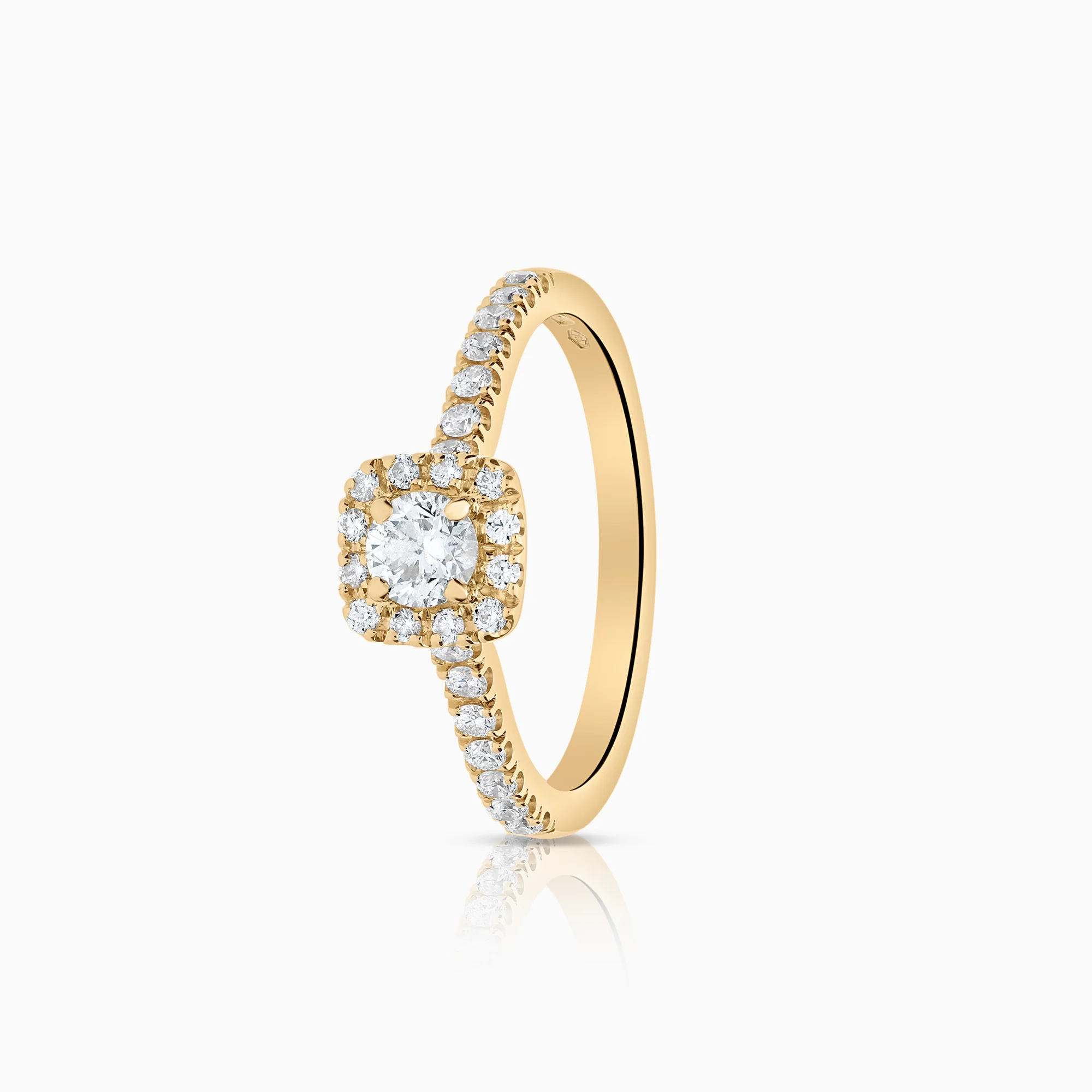 Halo ring 0.64ct 18K gold