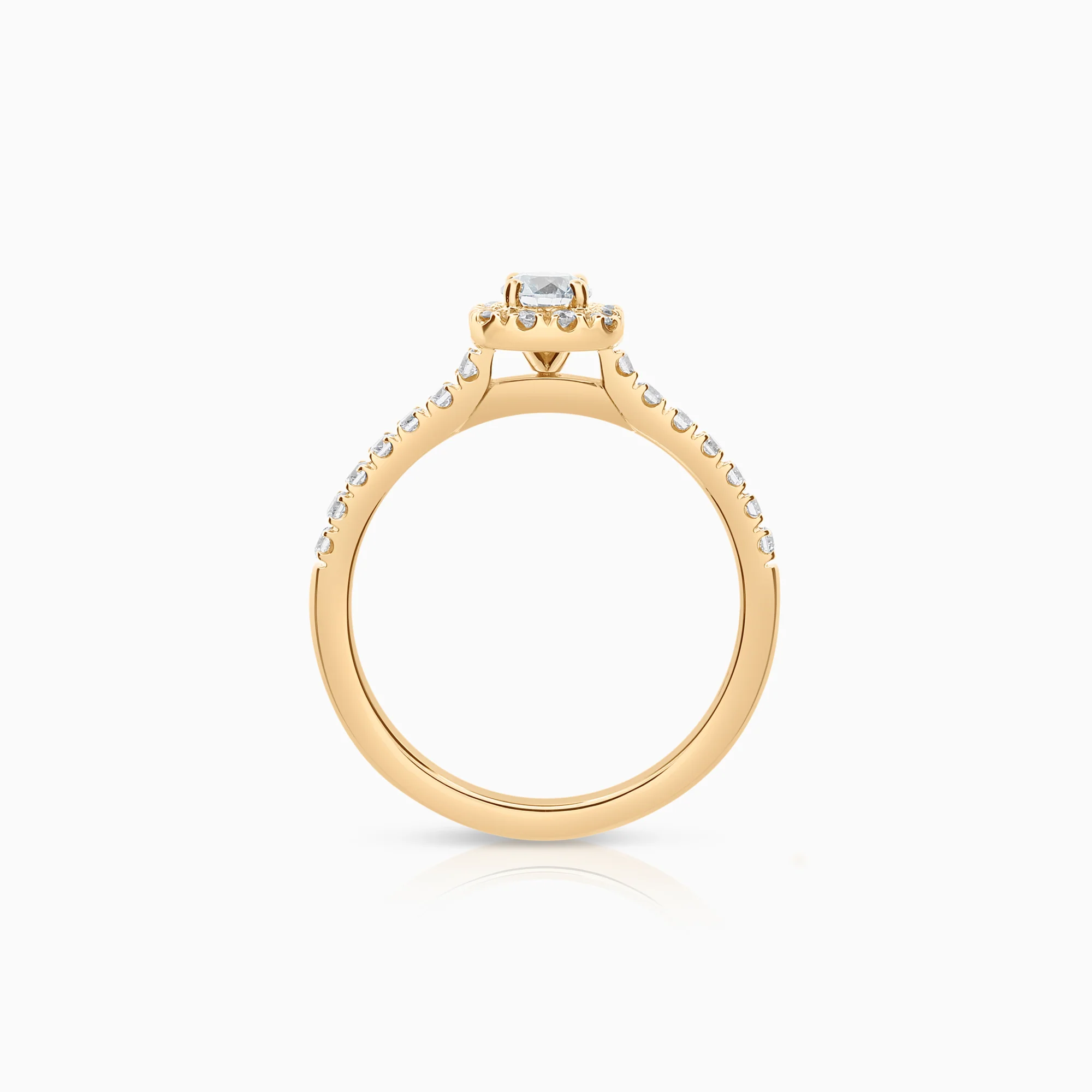 Halo ring 0.64ct 18K gold - Image 2