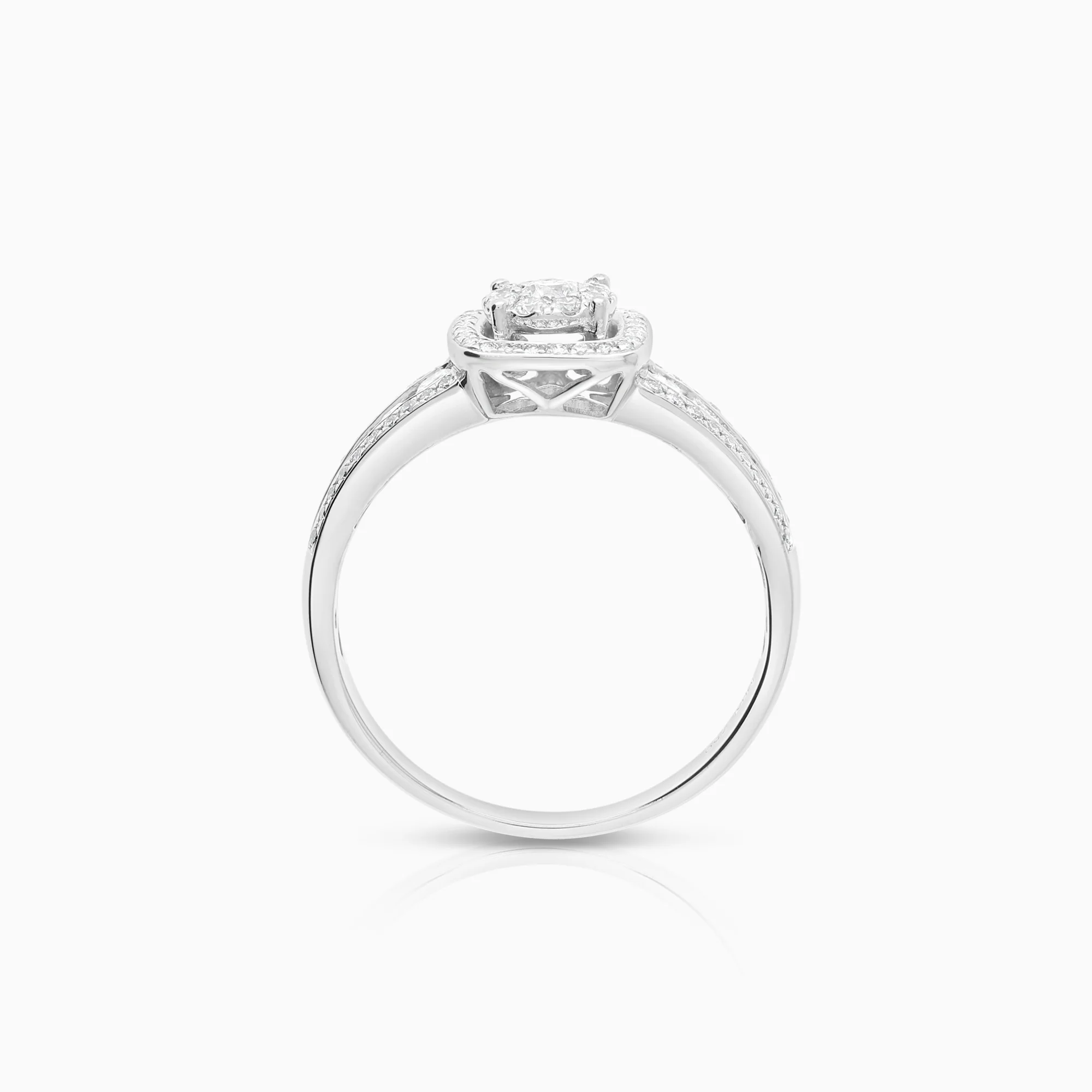 Halo ring 0.70ct 18K white gold - Image 2