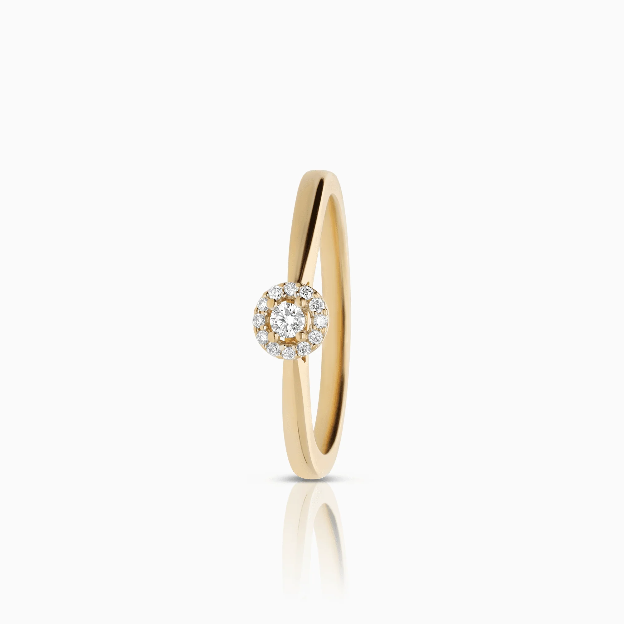 Halo ring 0.11ct 18K gold