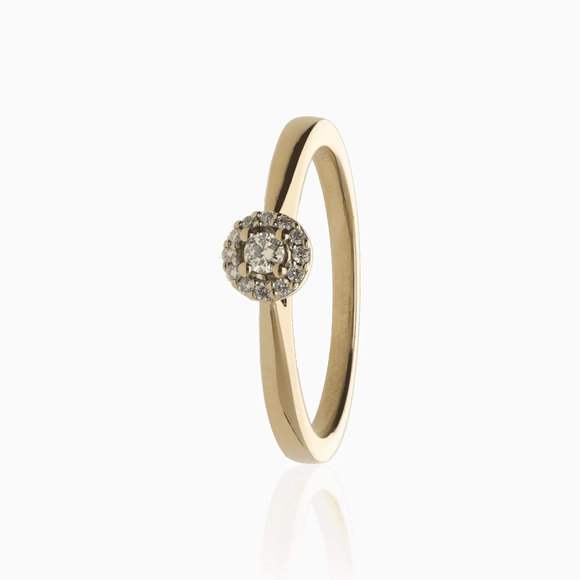 Halo ring 0.17ct 18K