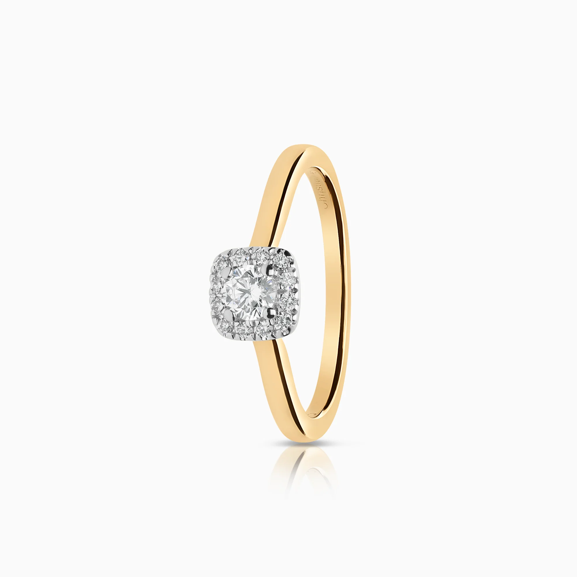 Halo ring 0.20ct 18K gold/white gold