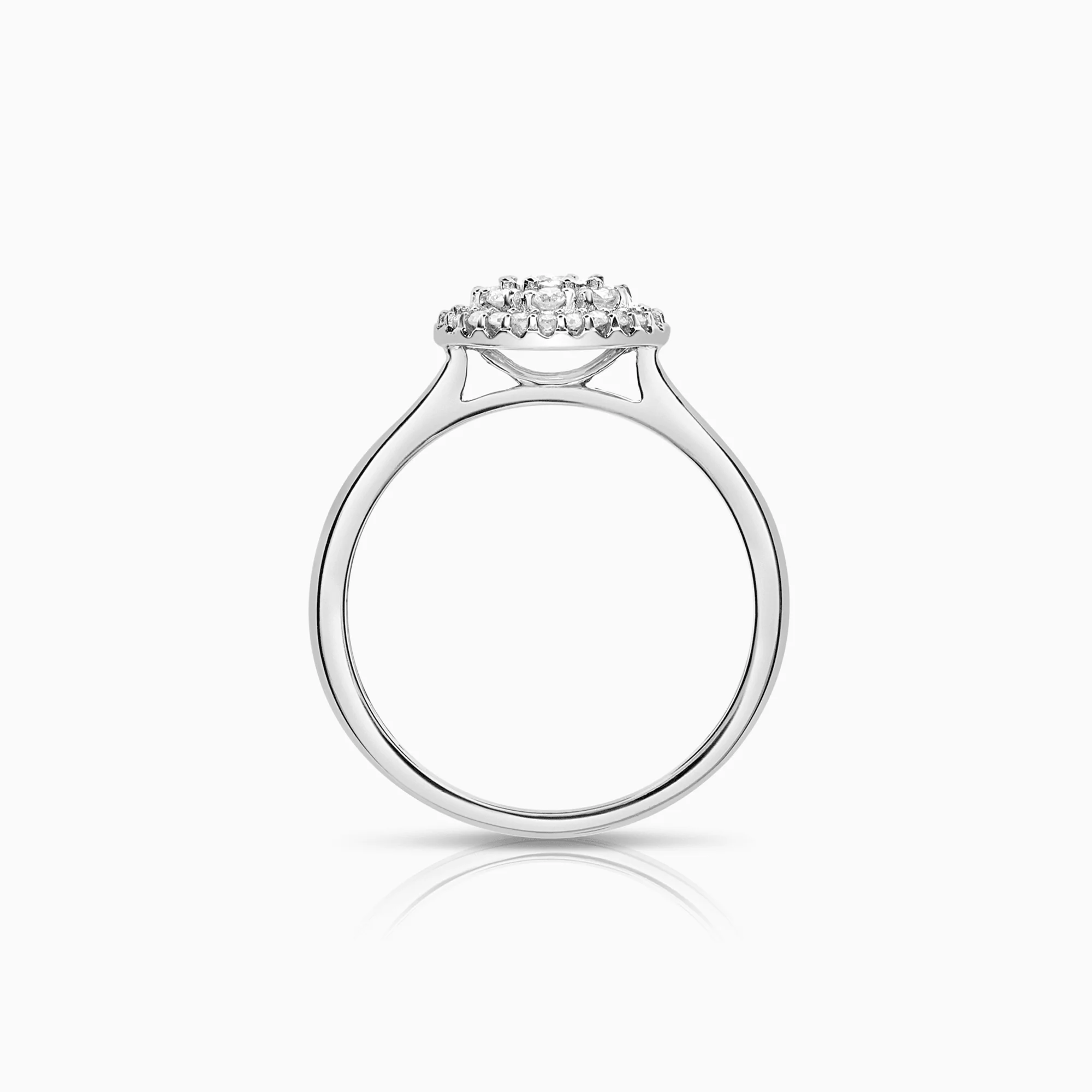 Halo ring 0.21ct 18K white gold - Image 2
