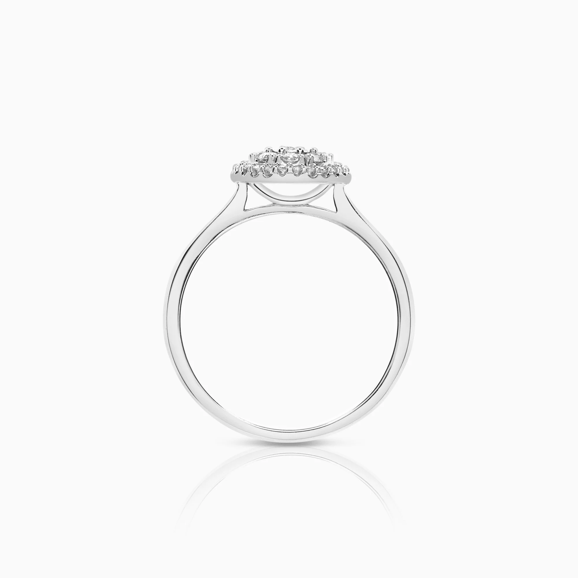 Halo ring 0.22ct 18K white gold - Image 2