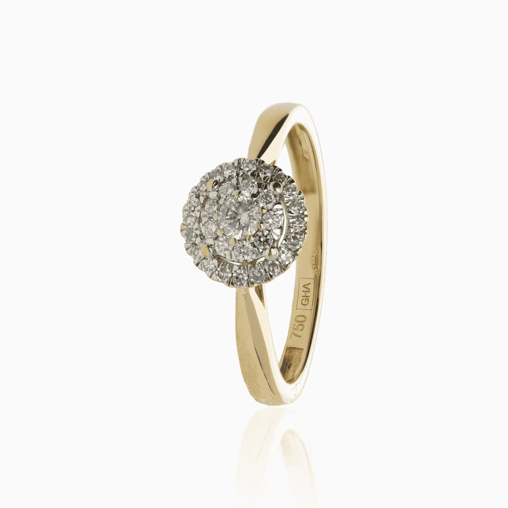 Halo ring 0.30ct 18K