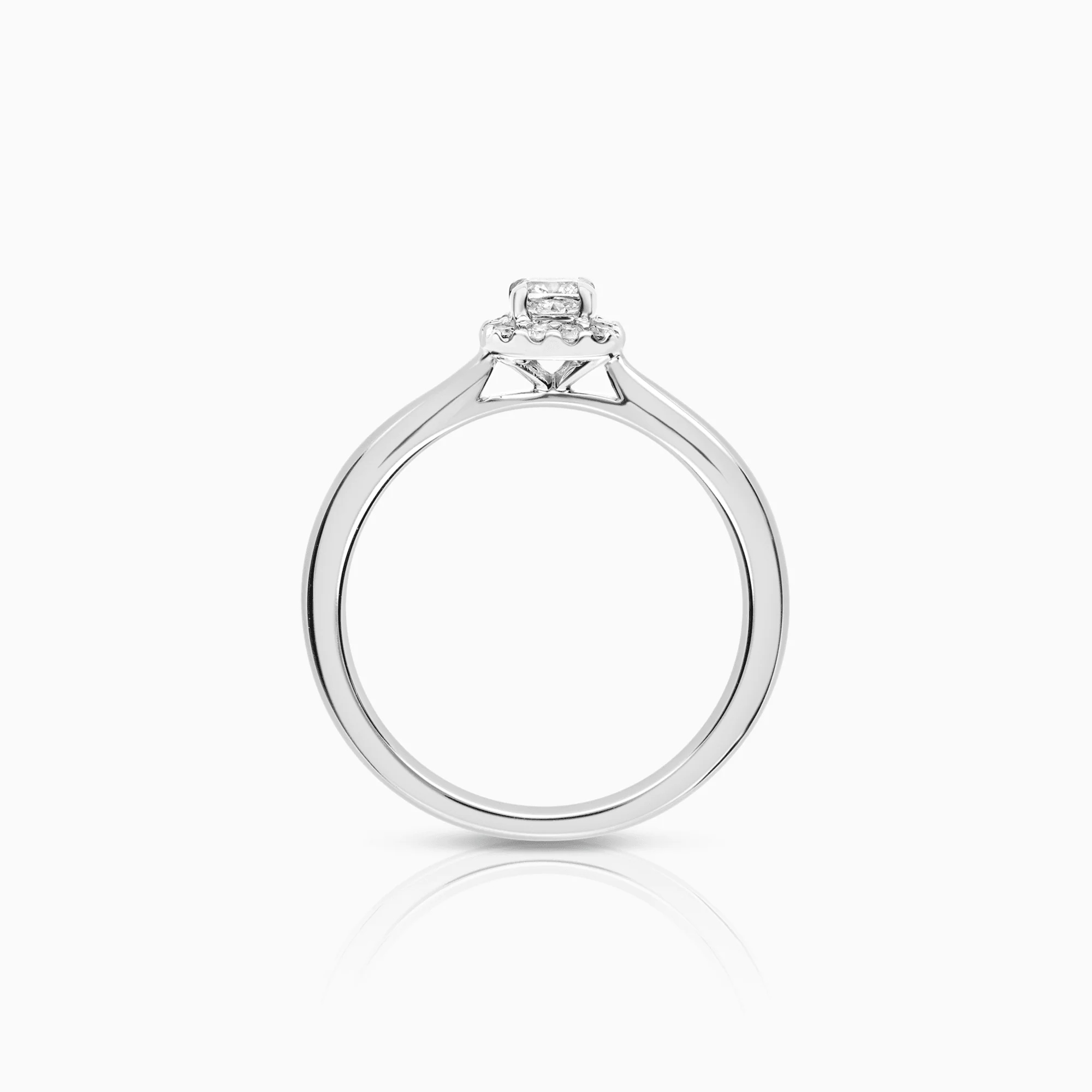 Halo ring 0.32ct 14K white gold - Image 2