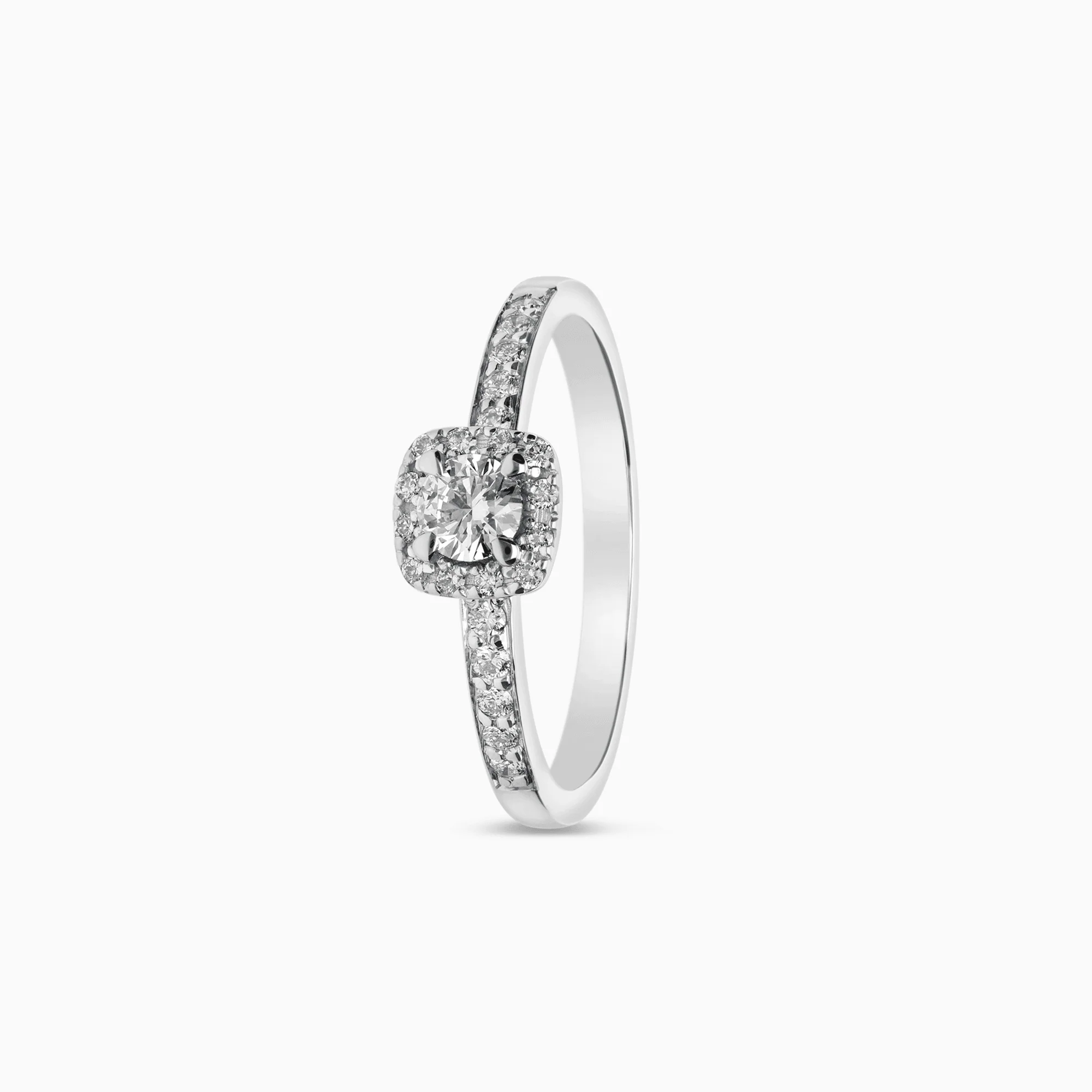 Halo Ring 0.34ct 14K white gold