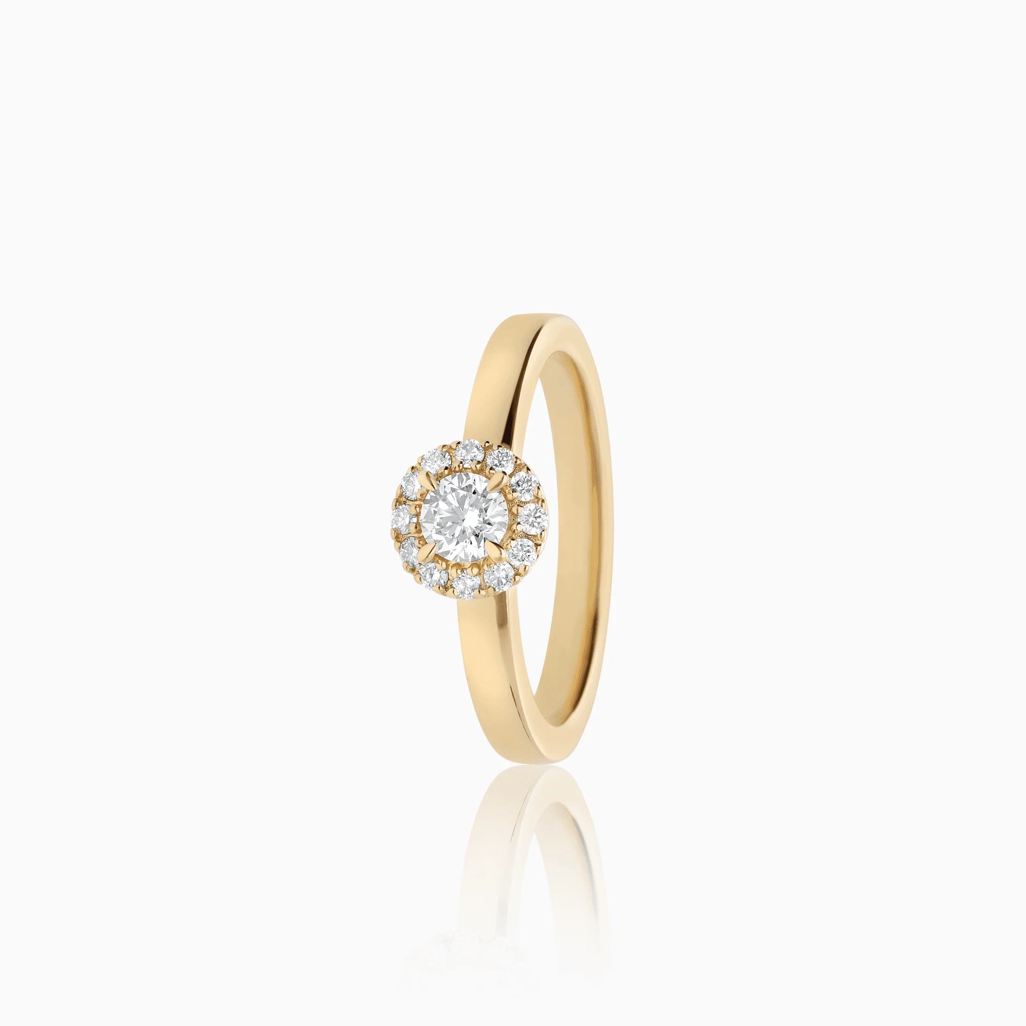 Halo ring 0.35ct 18K gold