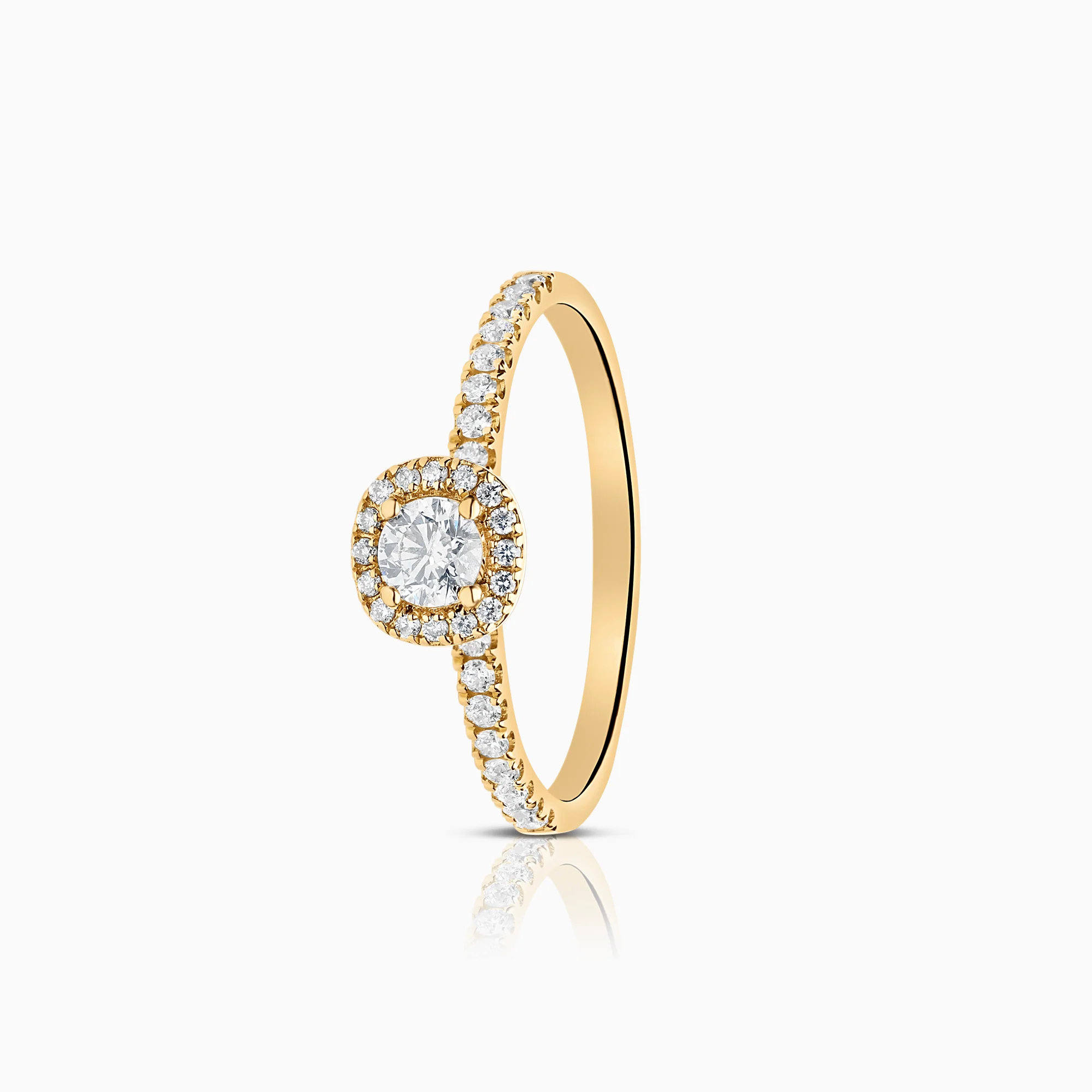 Halo ring 0.40ct 18K gold
