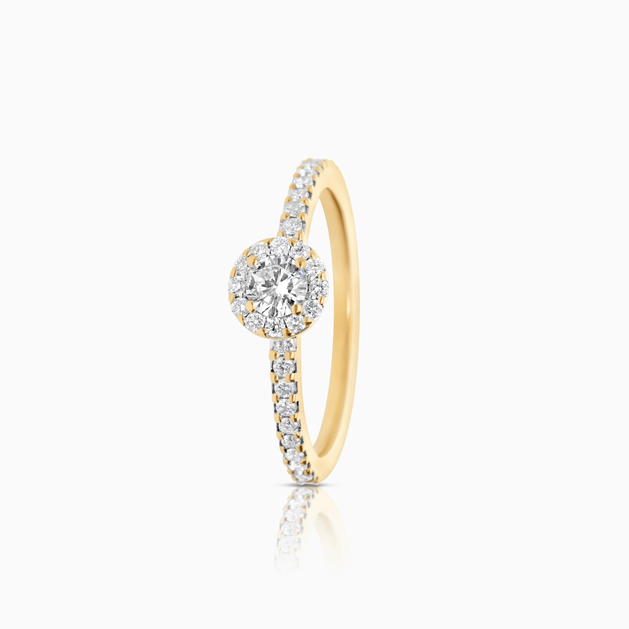Halo ring 0.43ct 18K