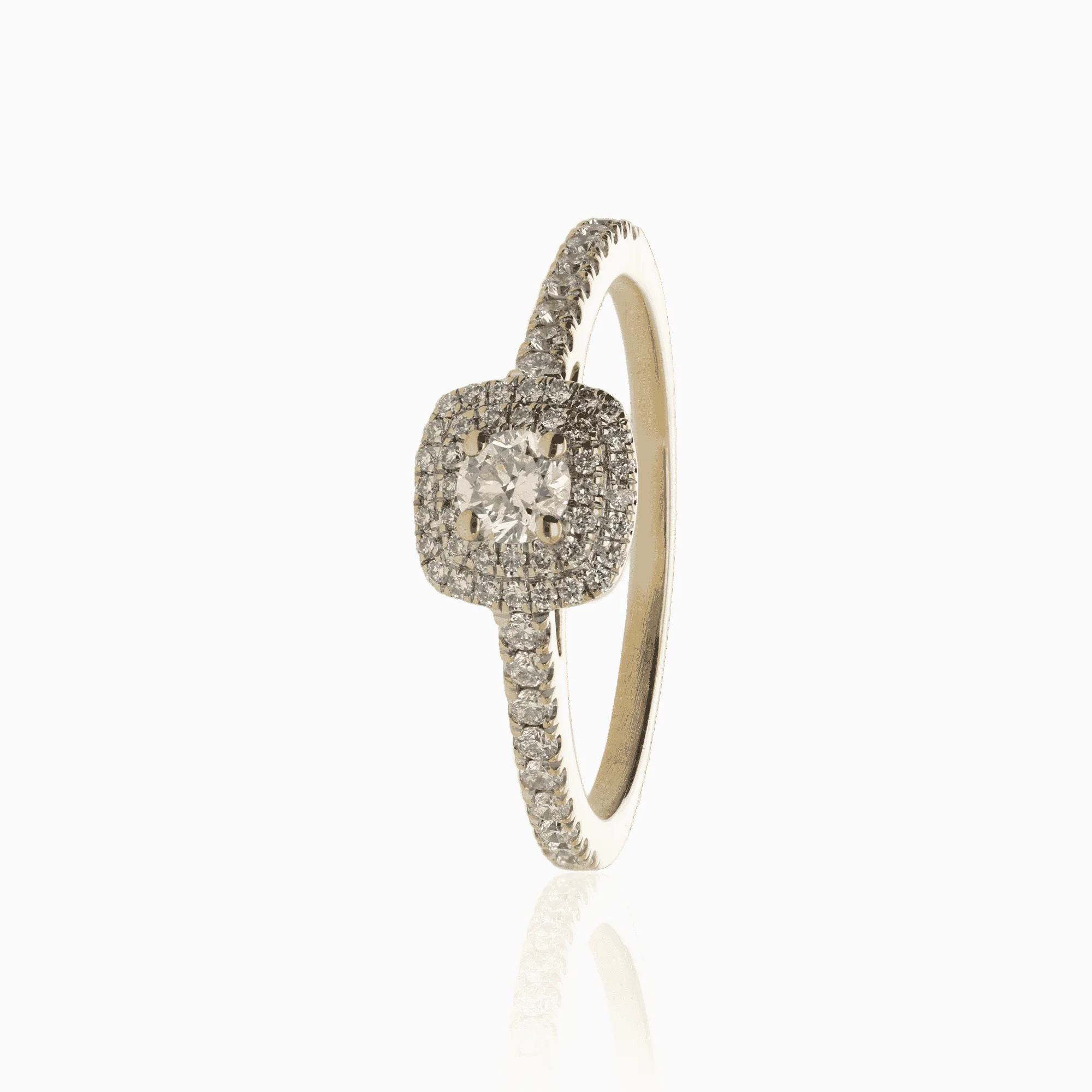 Halo ring 0.55ct 18K
